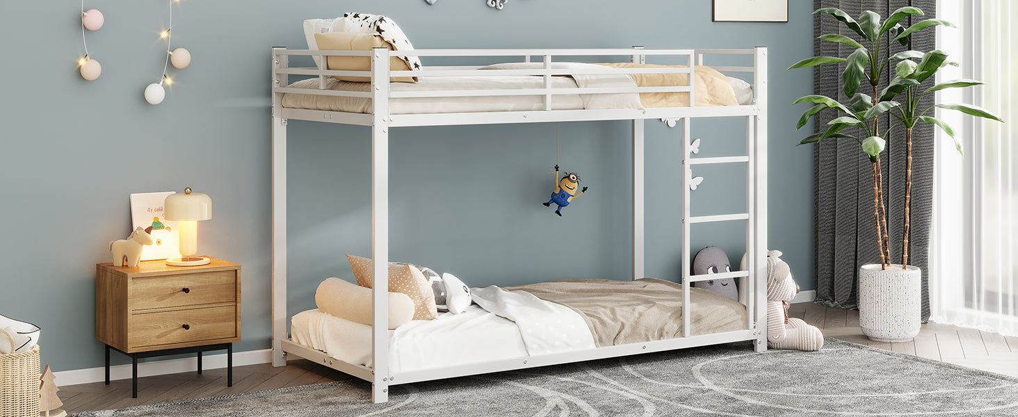 Logidon stapelbed 90x200 metaal wit klassieke vorm
