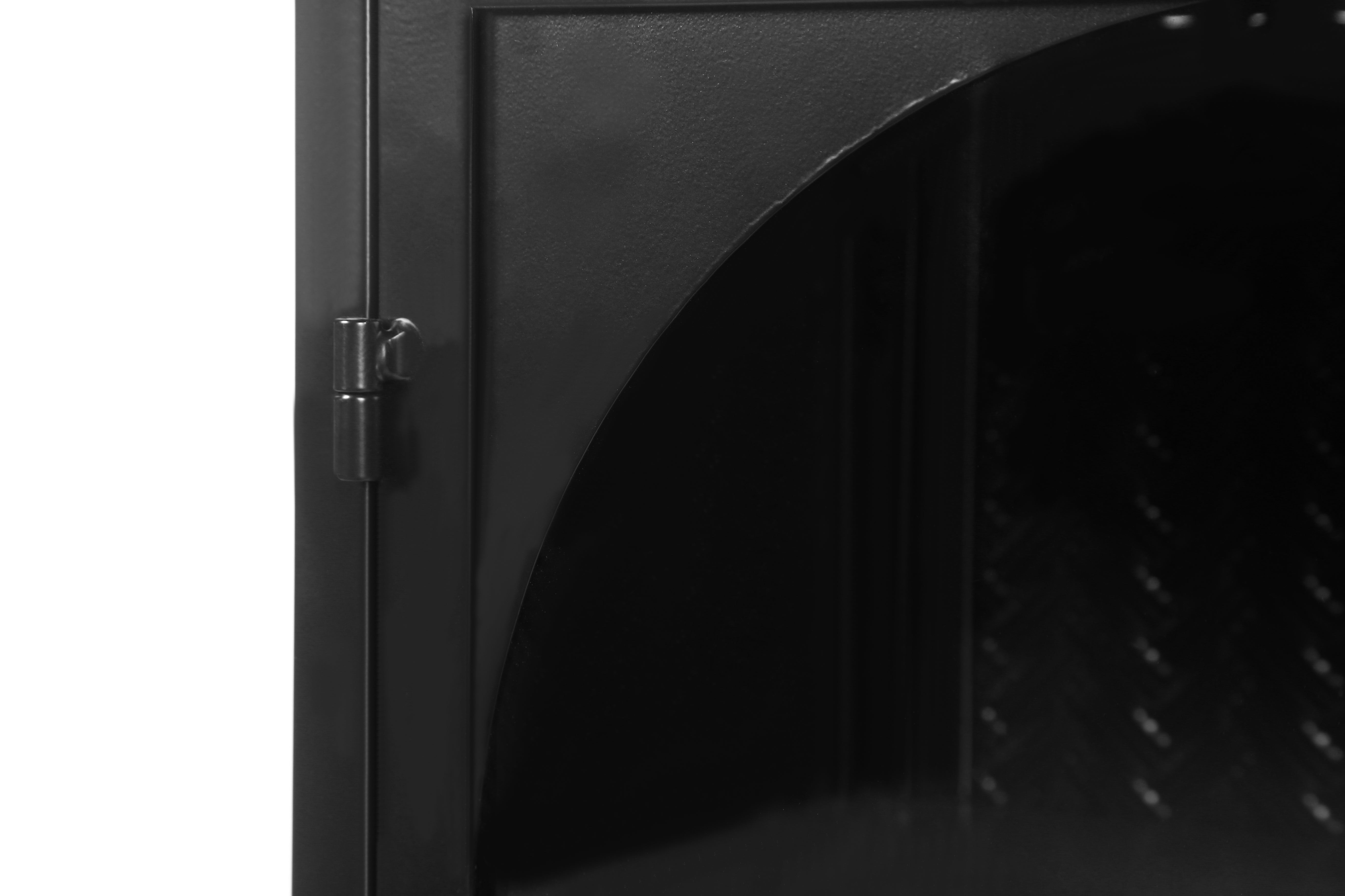 Logidon 70 cm glazen wandkast zwart met drie opbergniveaus
