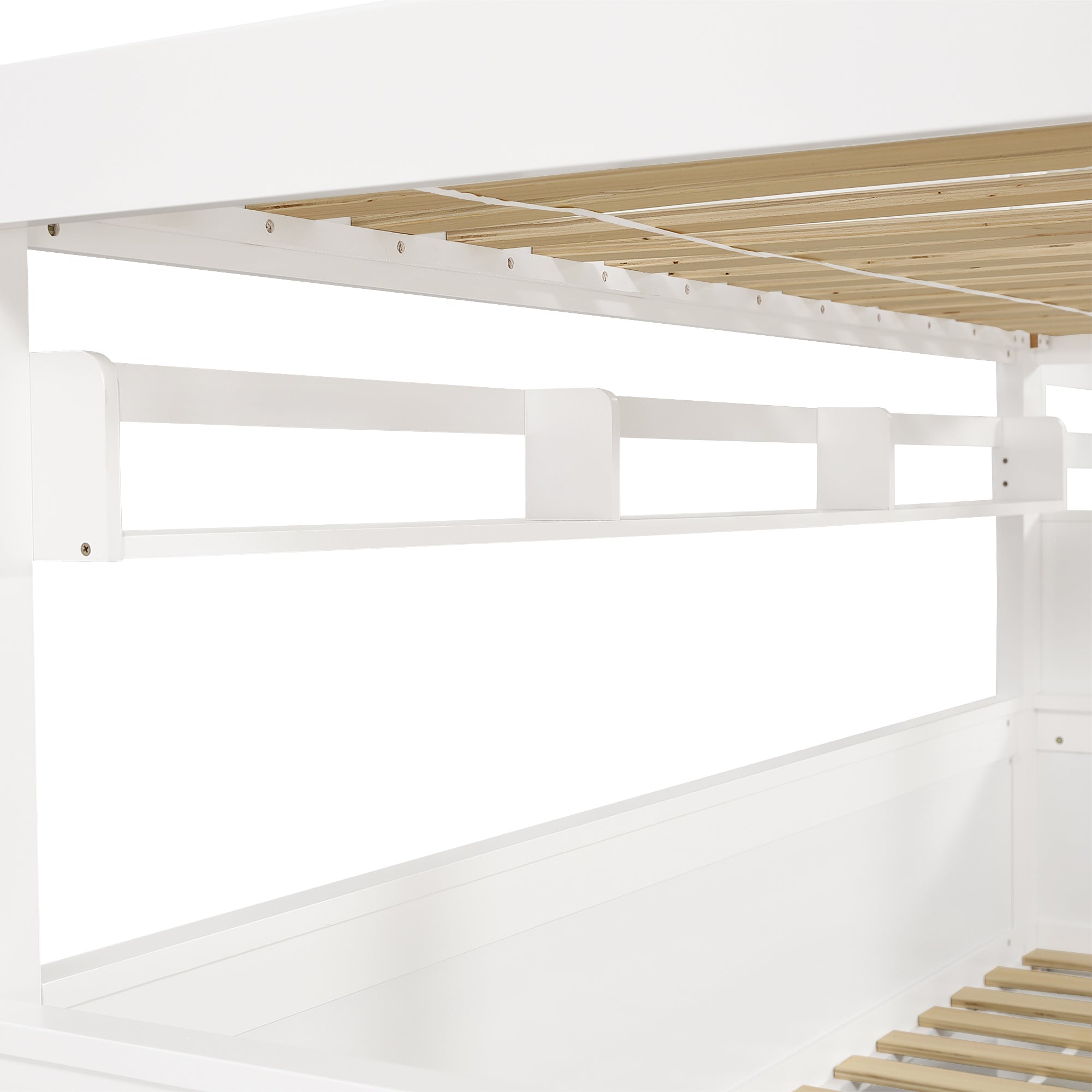 Logidon stapelbed 90x200 cm wit-naturel met trapkast