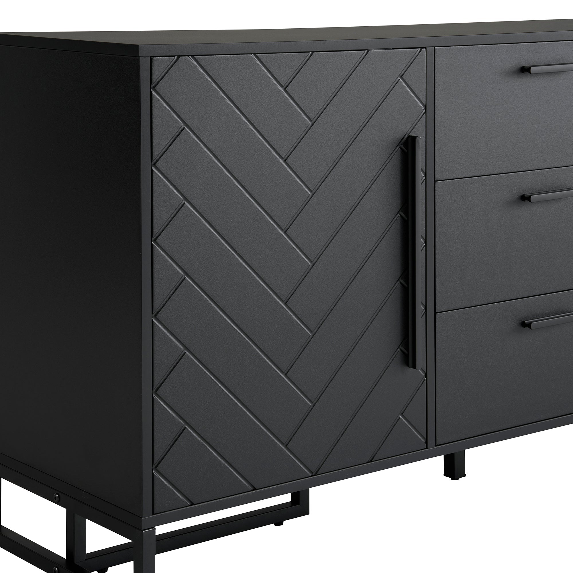 Logidon dressoir met visgraatmotief, 2 deuren en 3 lades