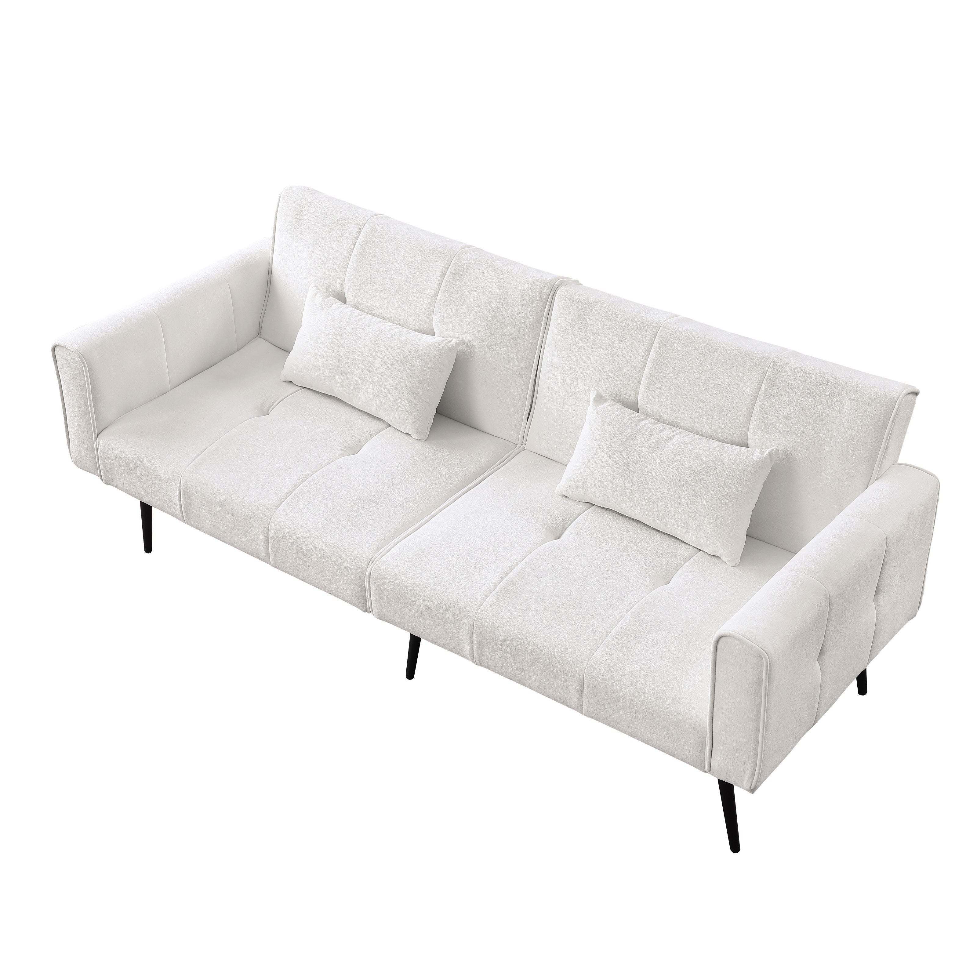 Logidon Futon slaapbank beige stof 175 cm lang 3-zits