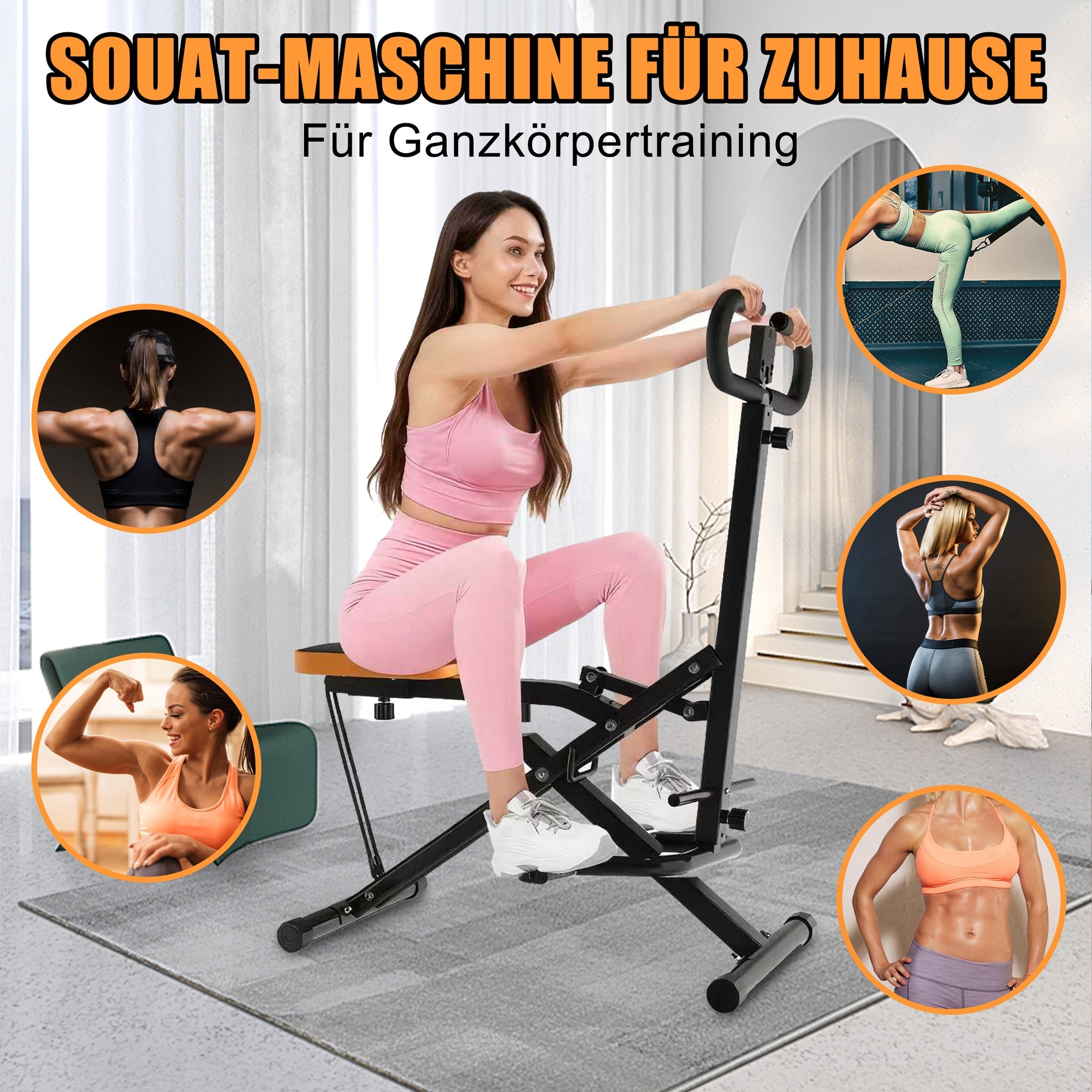 Logidon Squat Machine Foldable Black Compact Full Body Trainer