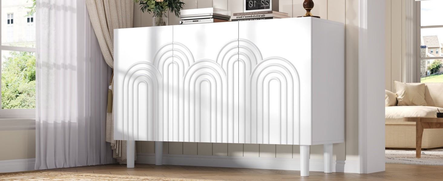 Logidon Dressoir 120x38,5x79 cm Wit MDF met 3 deuren