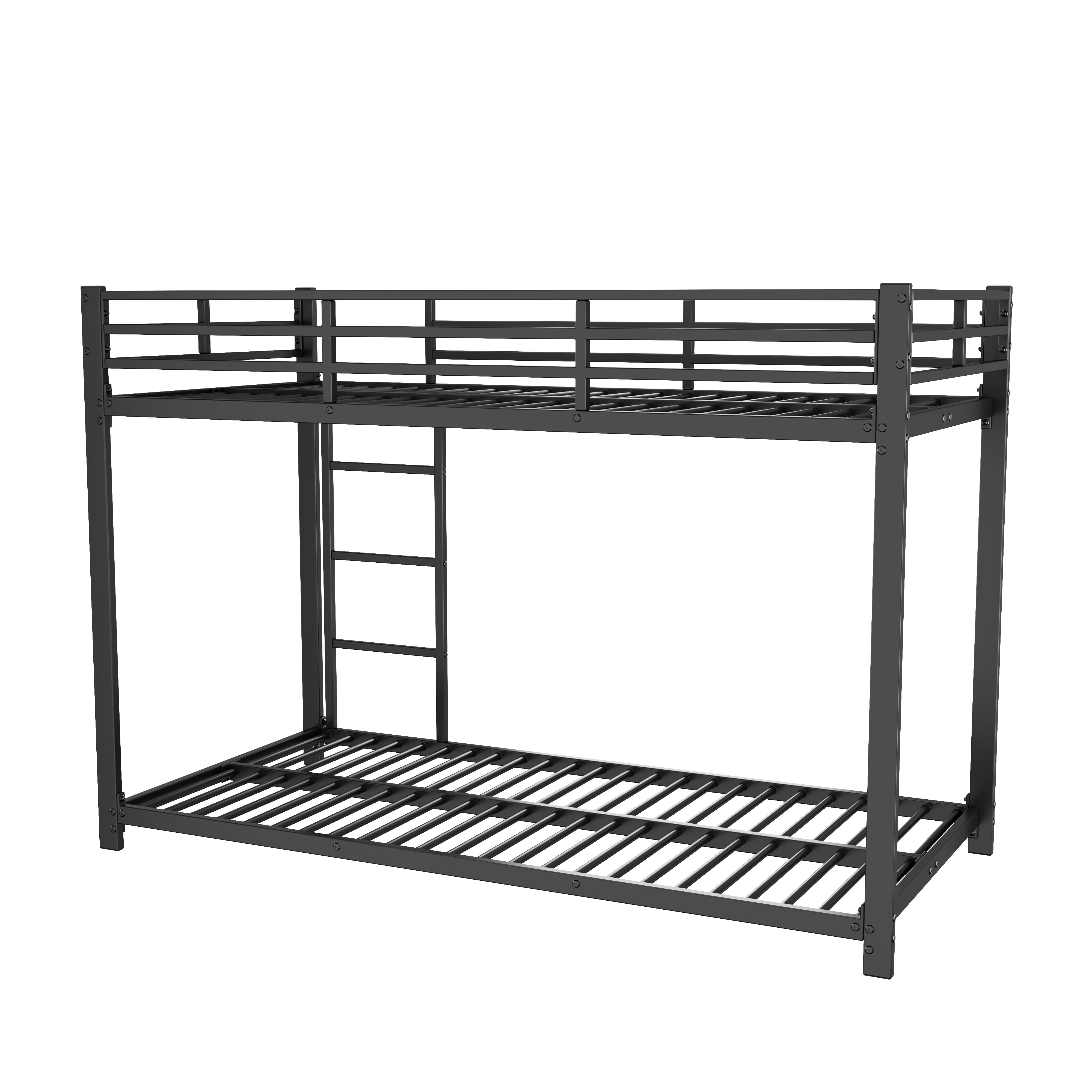 Logidon Bunk Bed Metal 90x200 Black Classic Shape Children's Bed