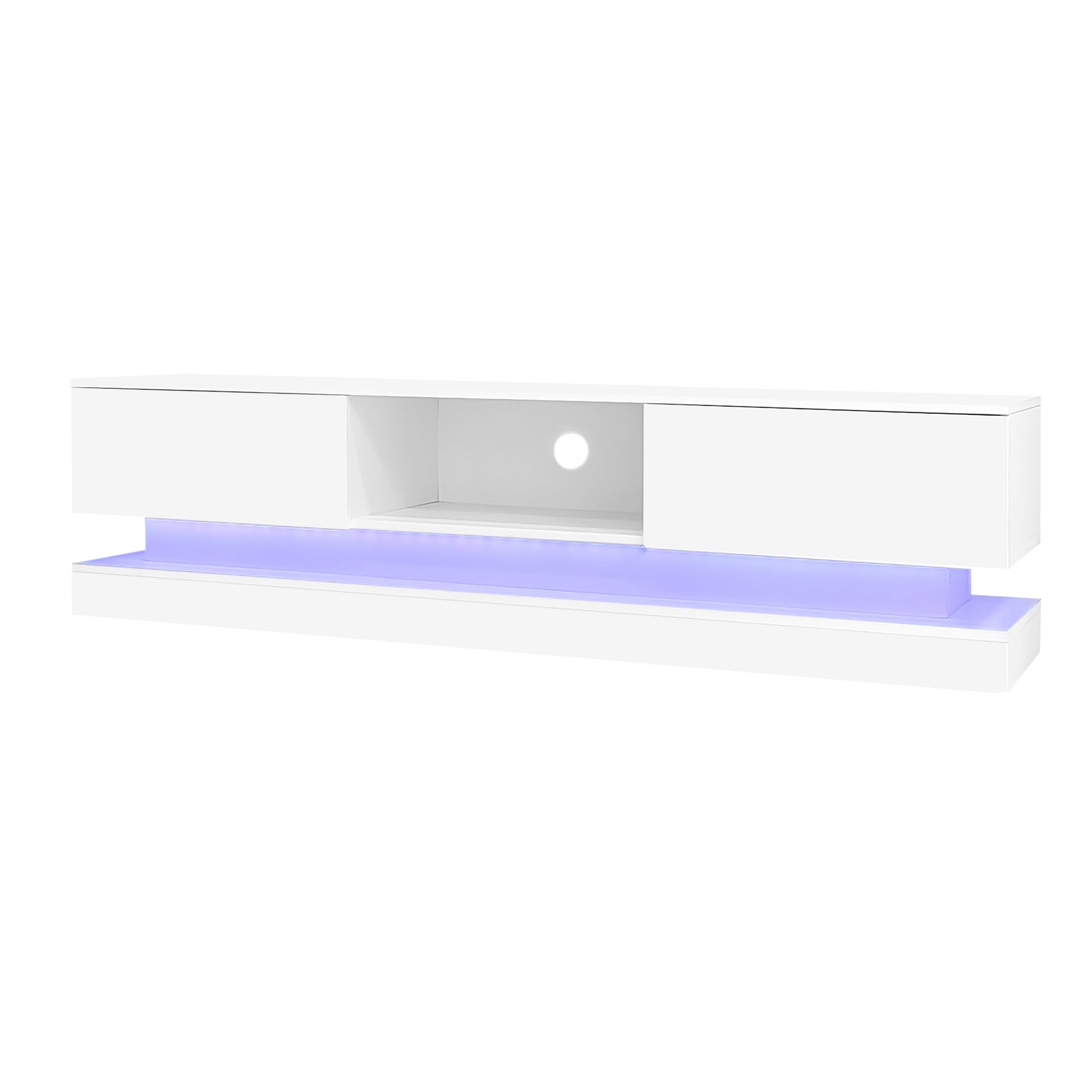 Logidon wit TV-meubel 160 cm met LED-verlichting app bediening