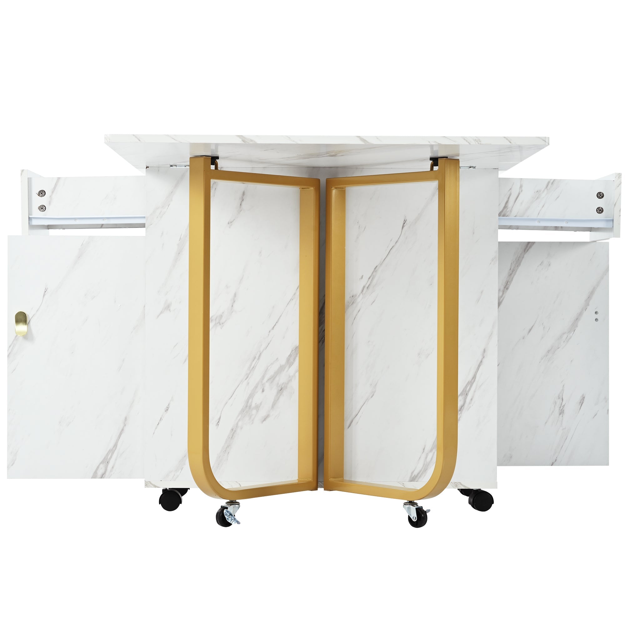 Logidon opklapbare eettafel wit 150 cm met kast en 2 lades