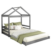 Logidon huisbed 140x200 grijs gemaakt van grenenhout met lattenbodem