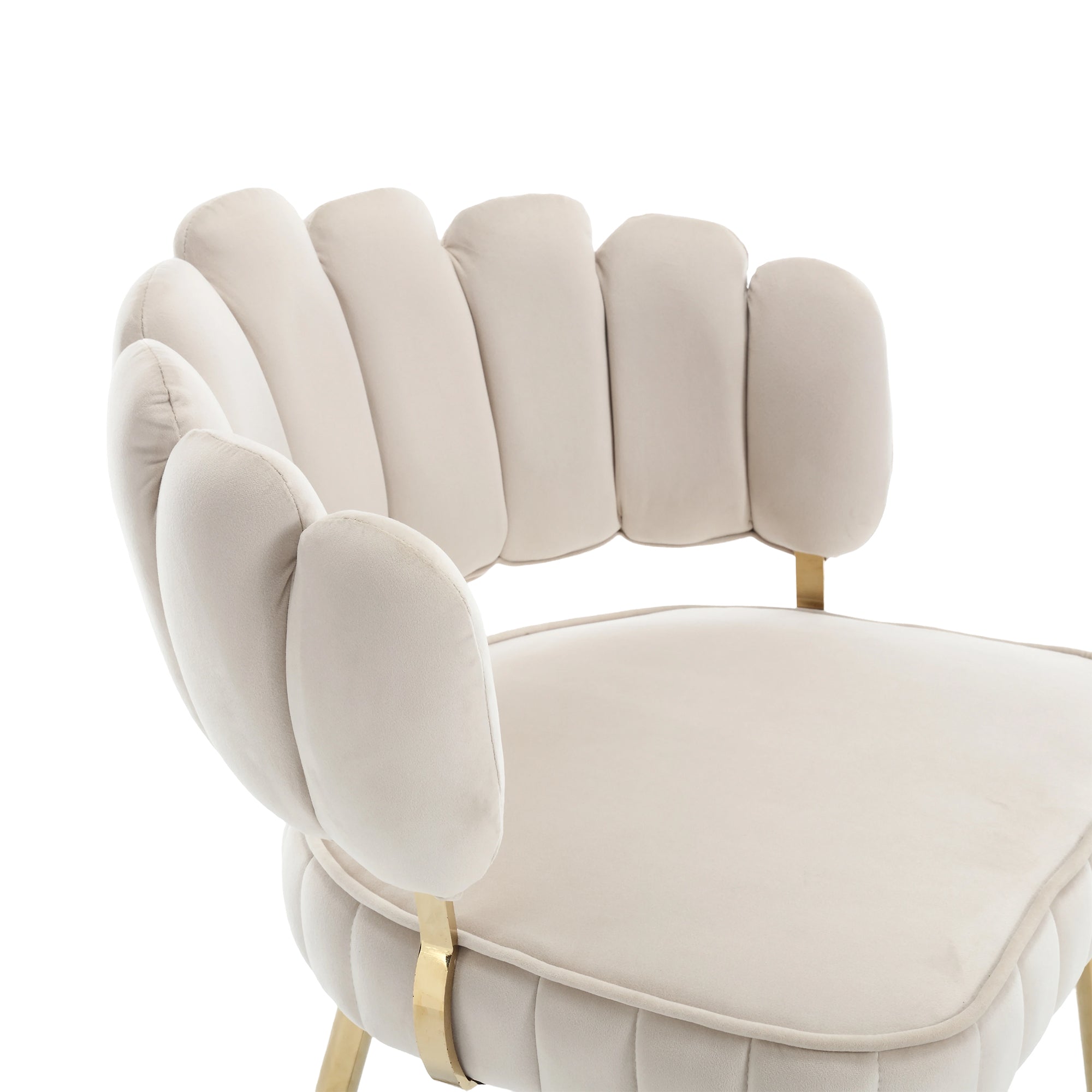Logidon Modern Velvet Living Room Chairs Ivory Velvet Set of 2