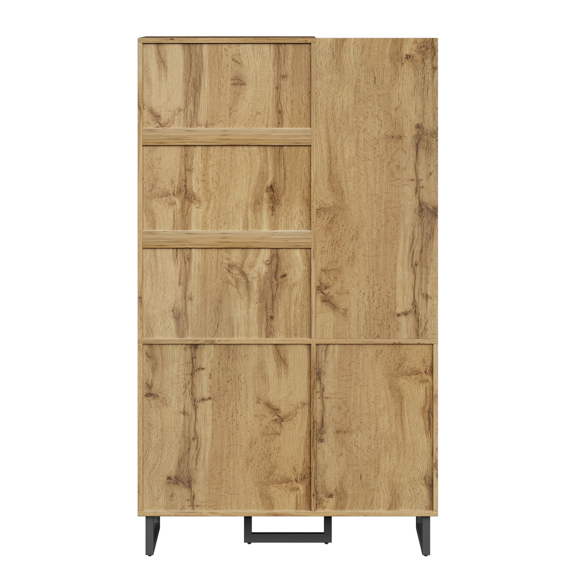 Logidon compacte kledingkast gewatteerde panelen 110 x 186 x 38 cm houtlook