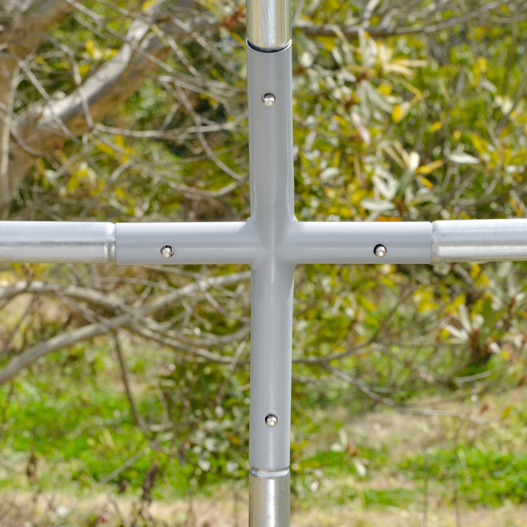 Logidon kippenhok buitenverblijf staal 280x380x197 cm zilver