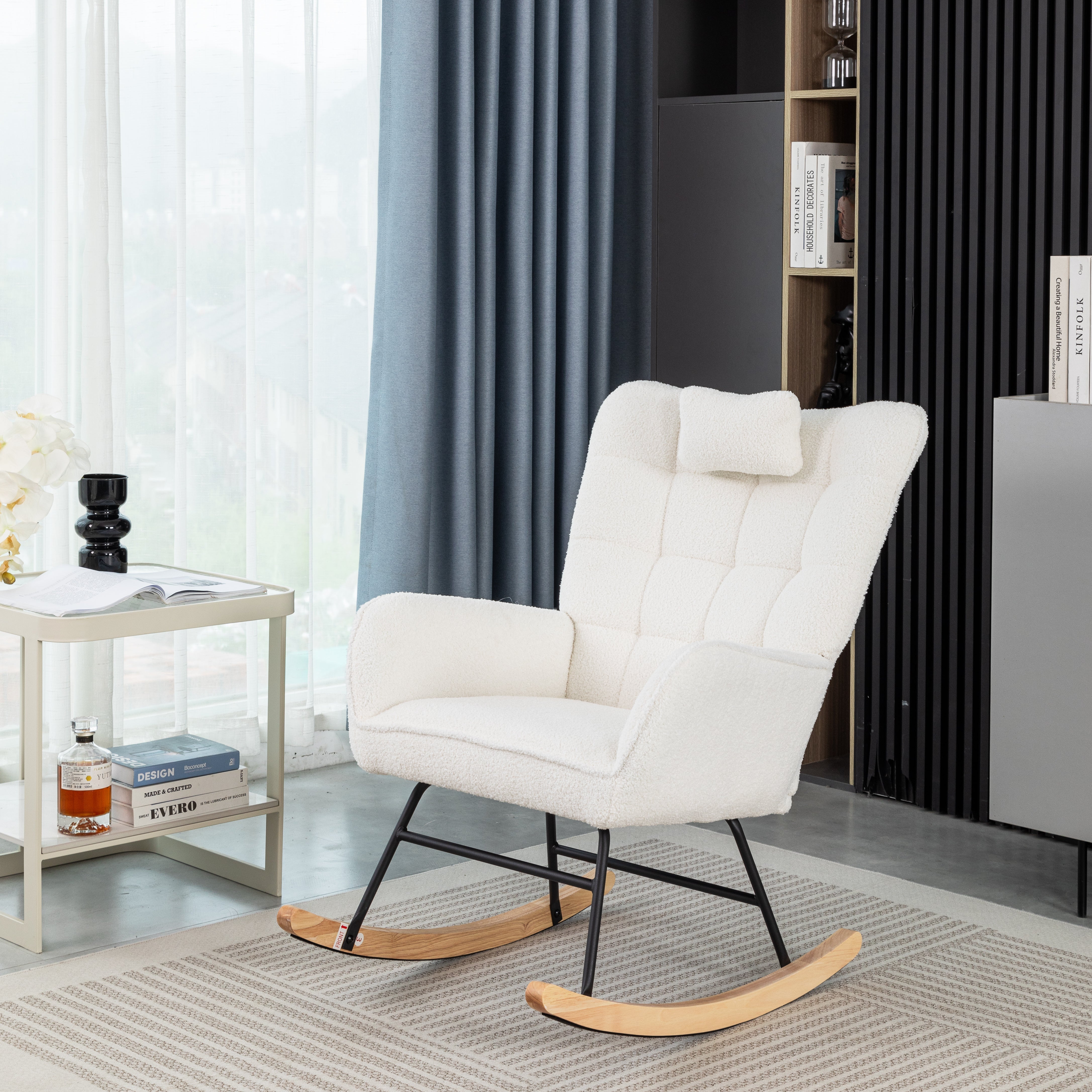 Logidon ergonomische schommelstoel wit, 92 cm hoog, zitvlak 65 cm