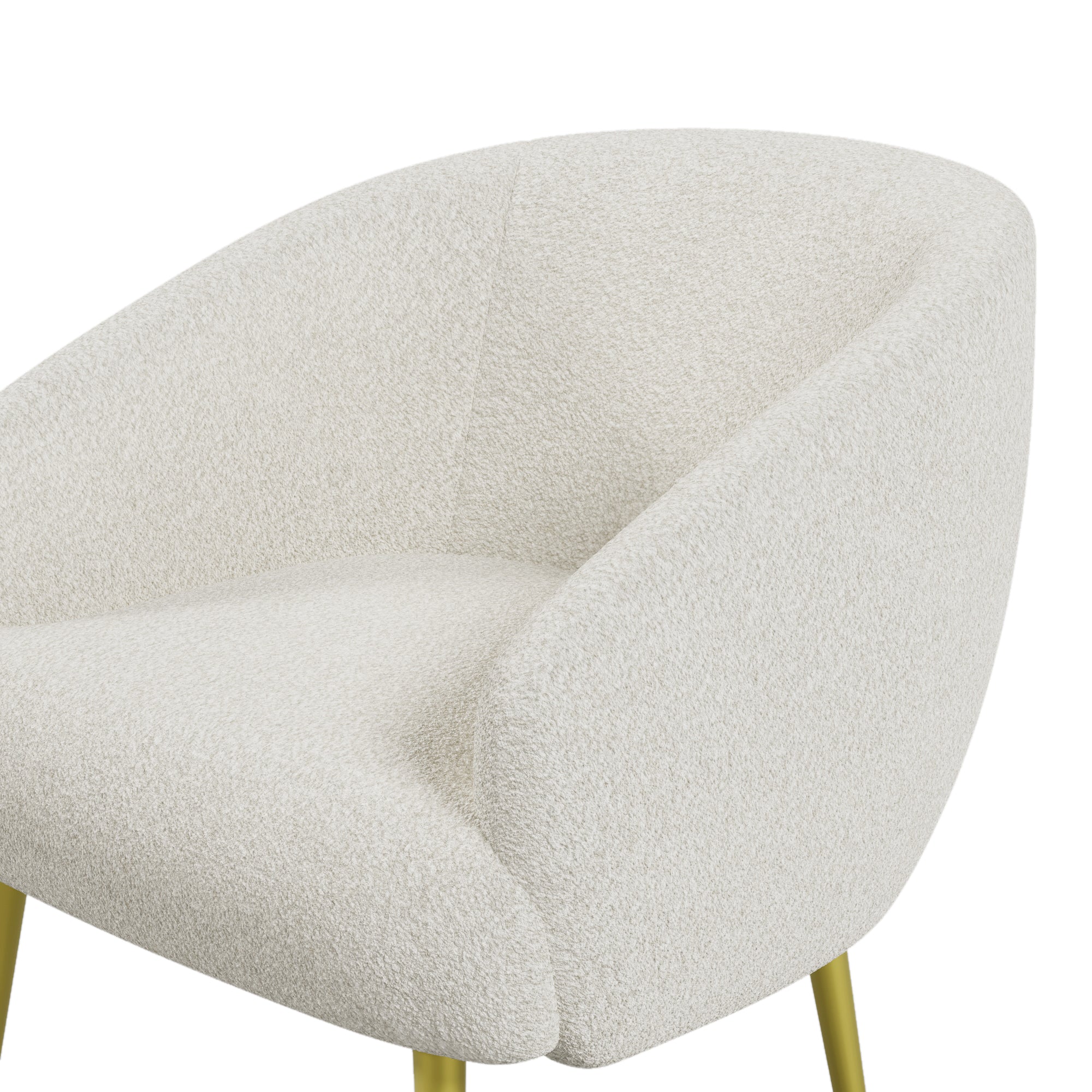 Logidon Modern Sherpa Upholstered Chair with Footstool White Gold Legs