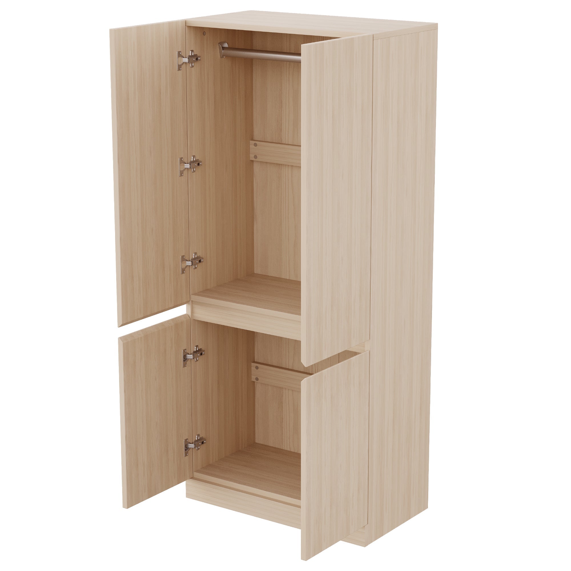 Logidon kledingkast 70x40x170 cm dubbele deur design houtkleur