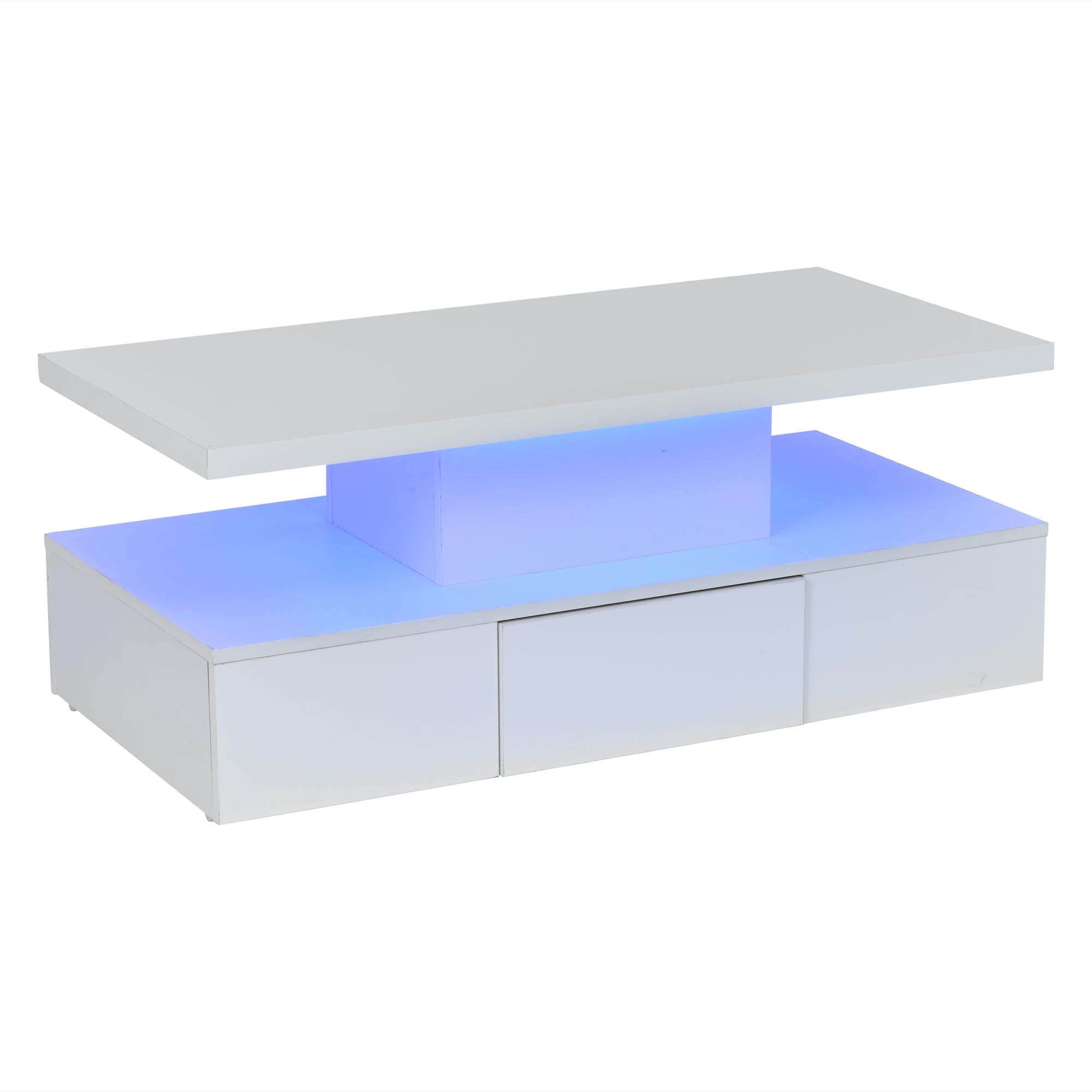 Logidon Salontafel met twee niveaus, witte LED-verlichting
