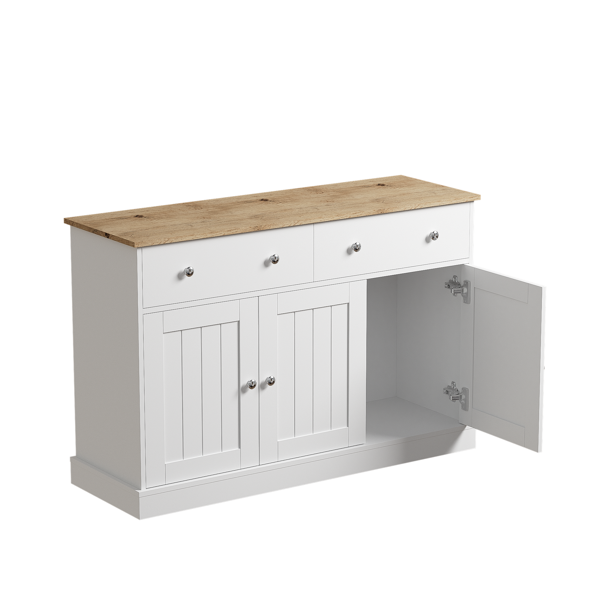 Logidon dressoir wit houtlook 120 cm 3 deuren 2 lades