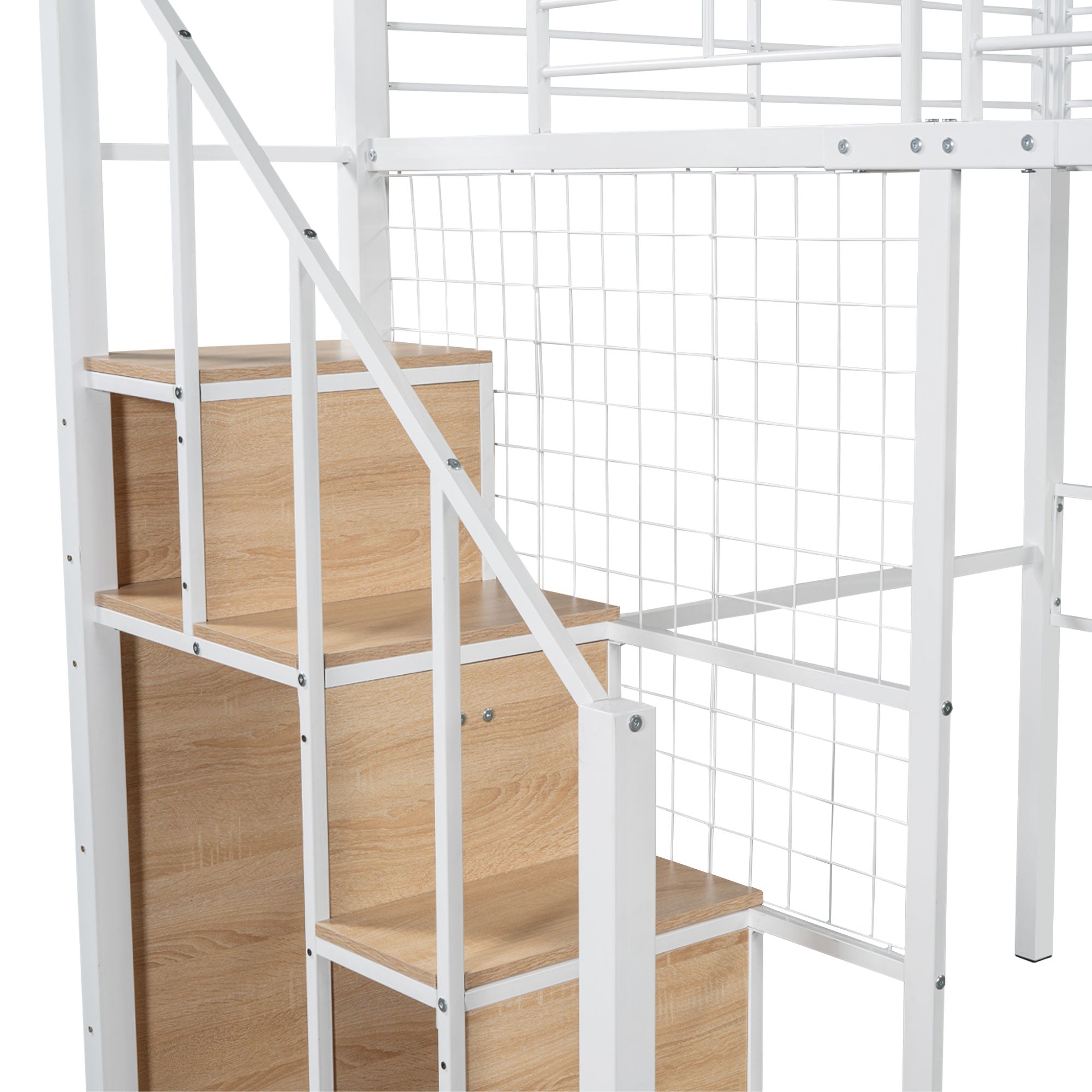 Logidon hoogslaper 140x200 met veiligheidsladder wit