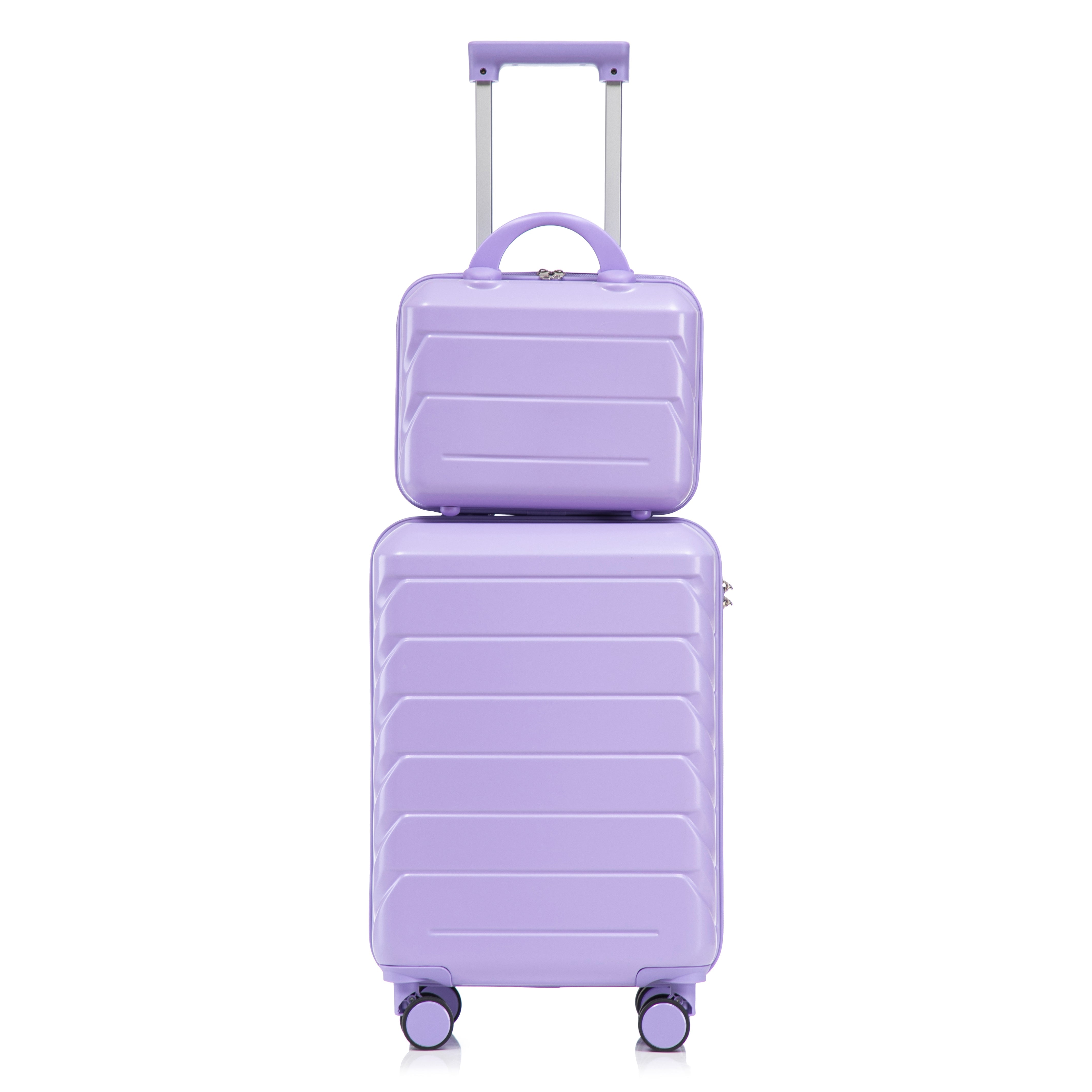 Logidon 2-delige ABS kofferset 19/14 inch spinner blauw paars