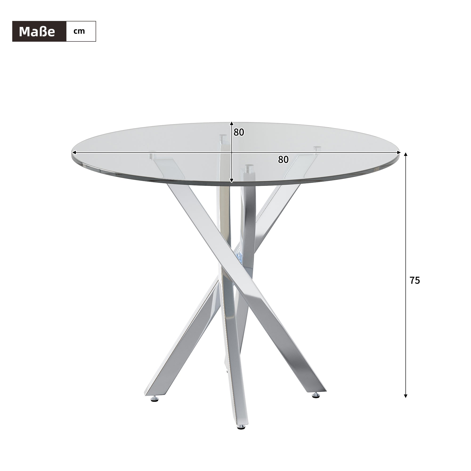 Logidon Dining Table Set Glass 80x80 cm Tempered Glass 2 Chairs Gray Silver