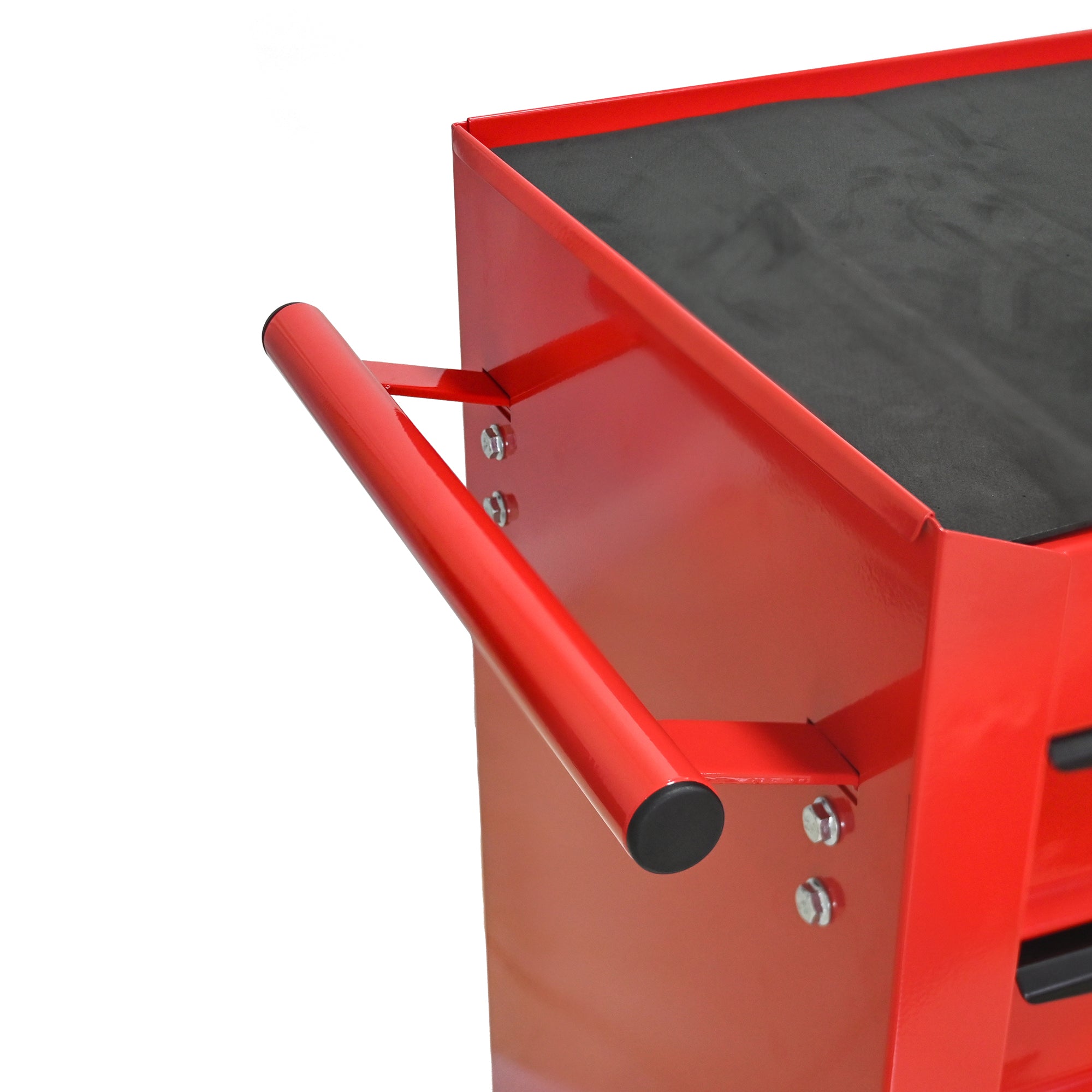Logidon stalen gereedschapskist met 5 lades rood zwart 52x33x66 cm