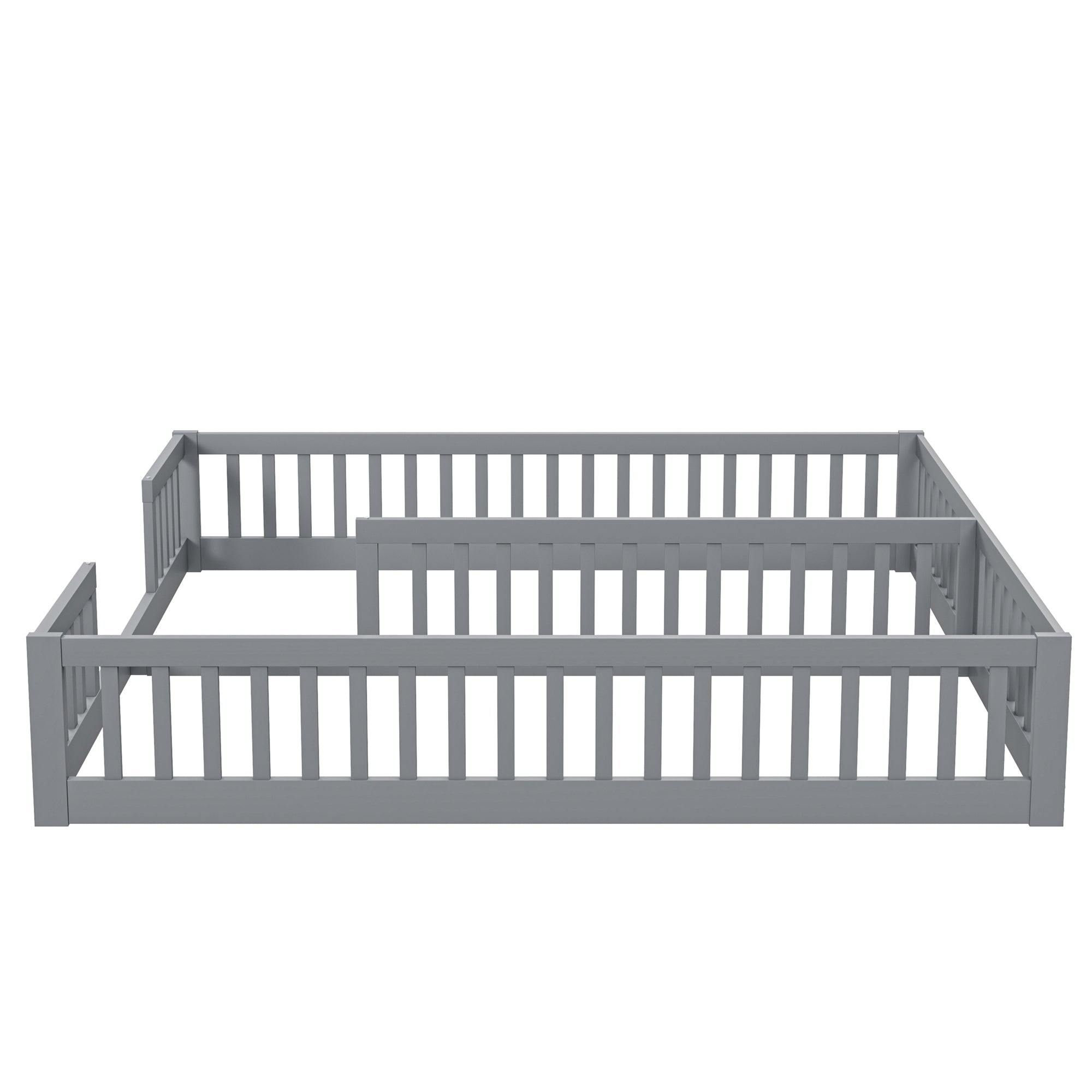 Logidon Upholstered Bed 90x200 cm Gray Children's Bed With Safety Gate