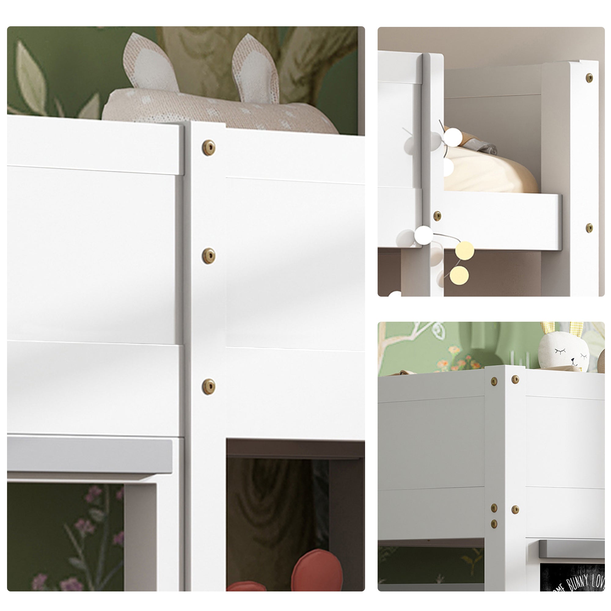 Logidon huisbed 90x200 wit graffiti-ready stapelbed met plank