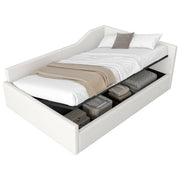 Logidon gestoffeerd dagbed 140x200 met opbergruimte beige