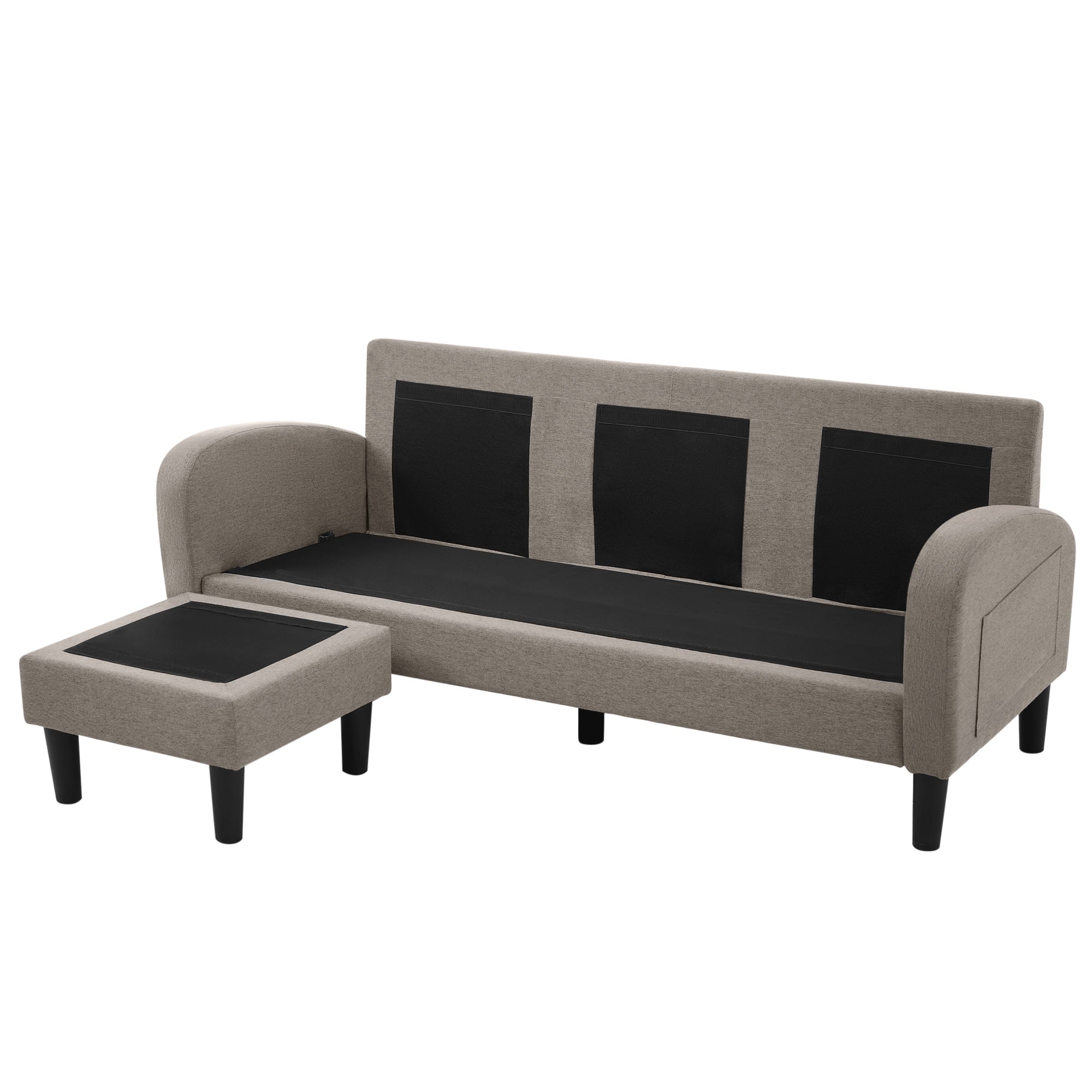 Logidon L-vormige hoekbank met chaise longue 3-zits 185x118x82 cm
