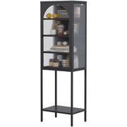 Logidon metalen vitrinedeur zwart 160x50x35 cm