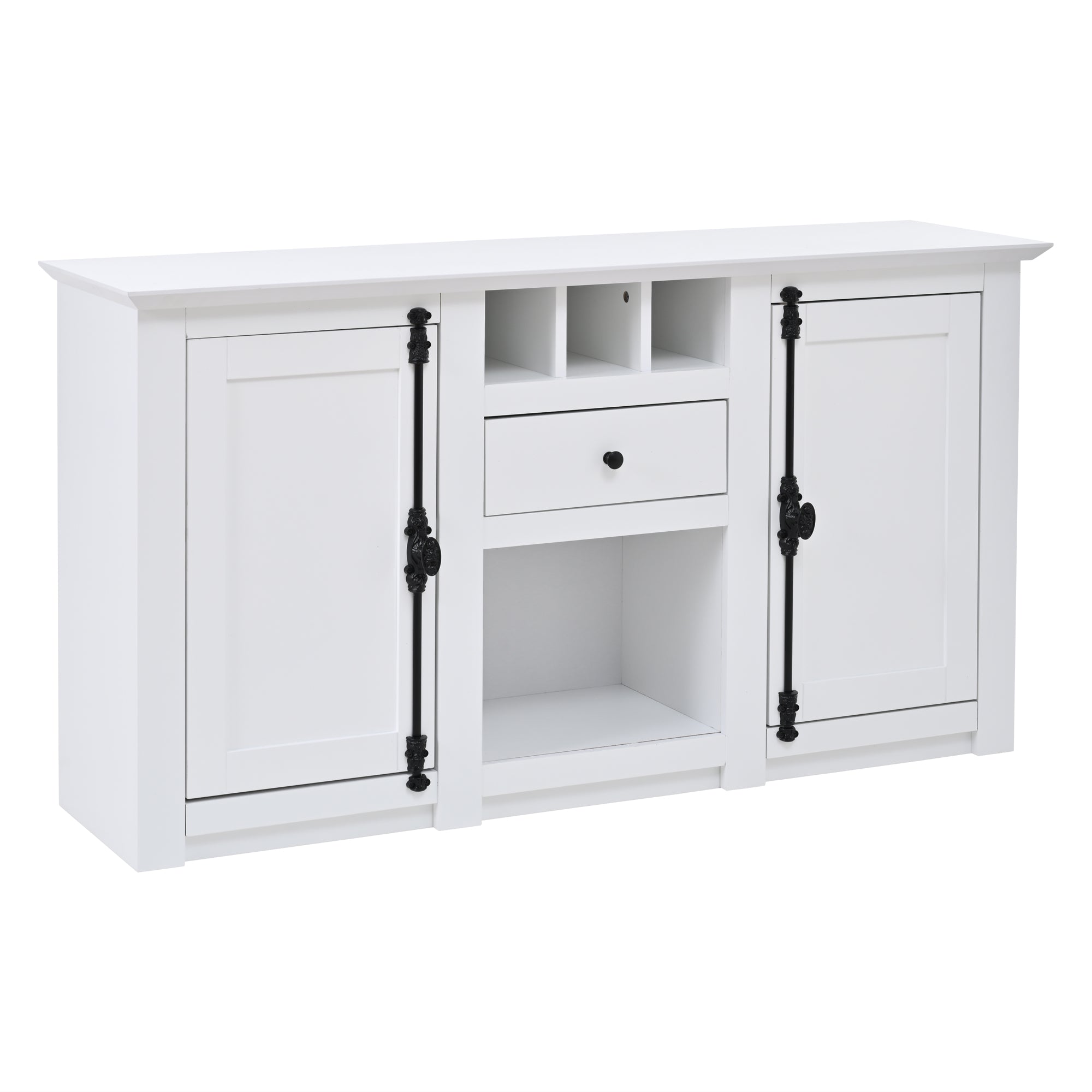 Logidon dressoir 130x35x70 cm wit 2 deuren, 1 lade, 3 wijnvakken