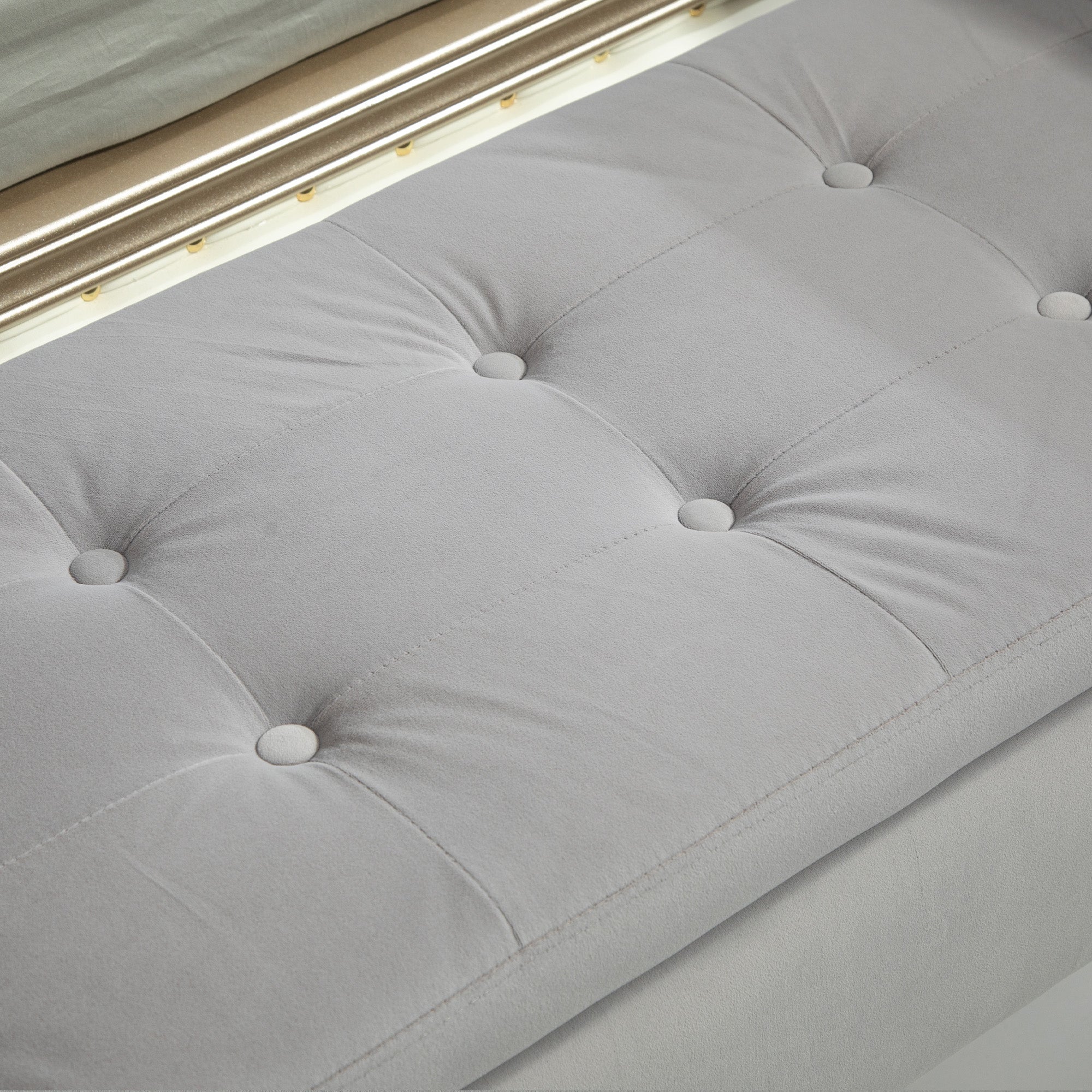 Logidon luxury bench with storage space light gray 107x42x65 cm
