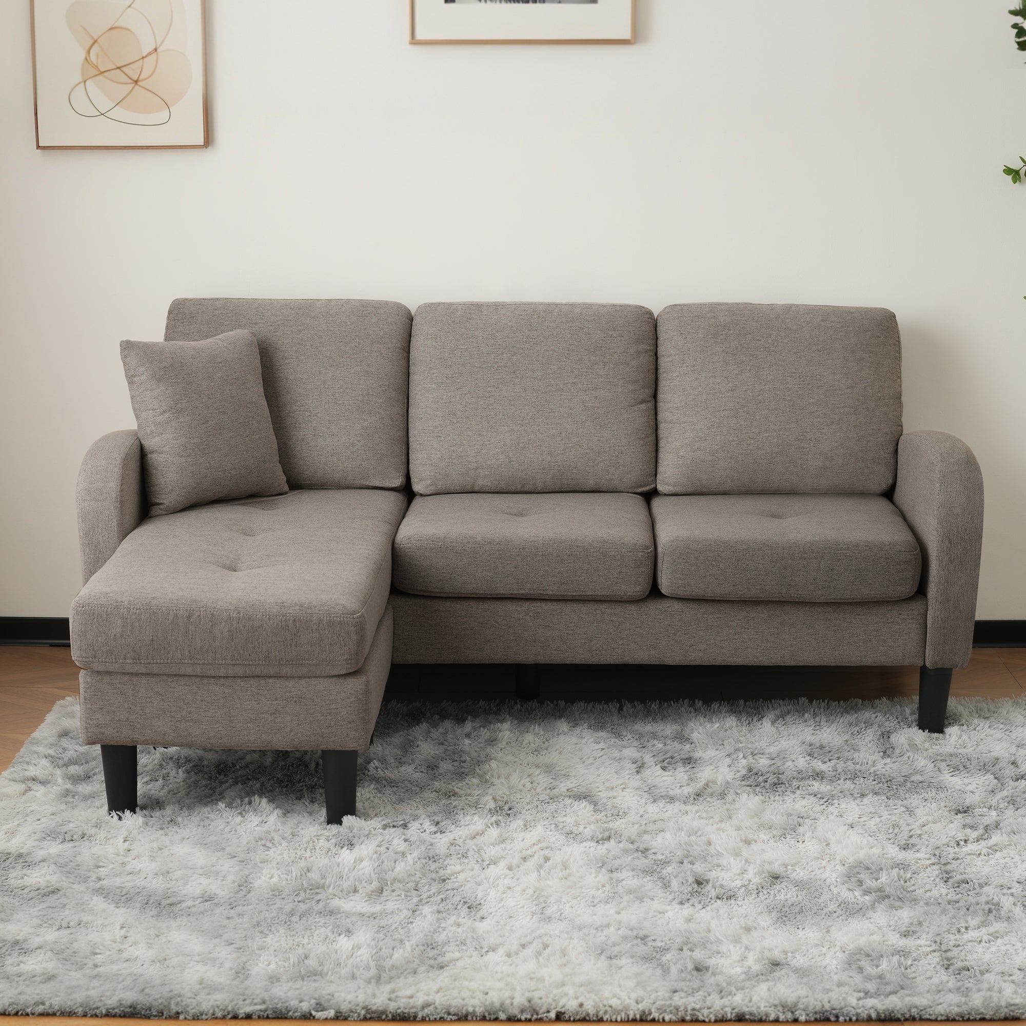 Logidon L-vormige hoekbank met chaise longue 3-zits 185x118x82 cm