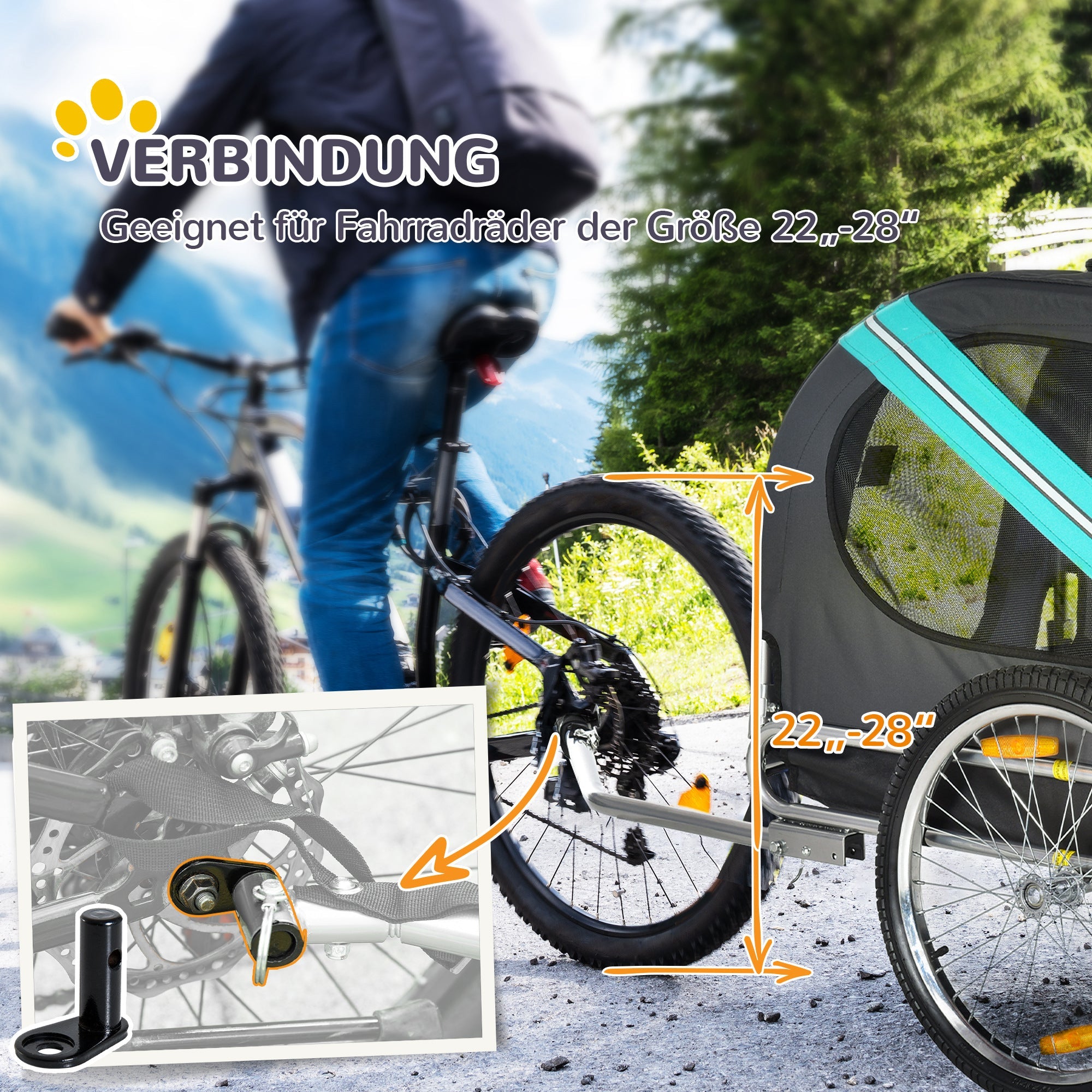 Logidon hondenkar fietskar groen 130x73x90 cm