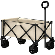Logidon opvouwbare tuinwagen 100 kg beige met zeildoek - 138 L