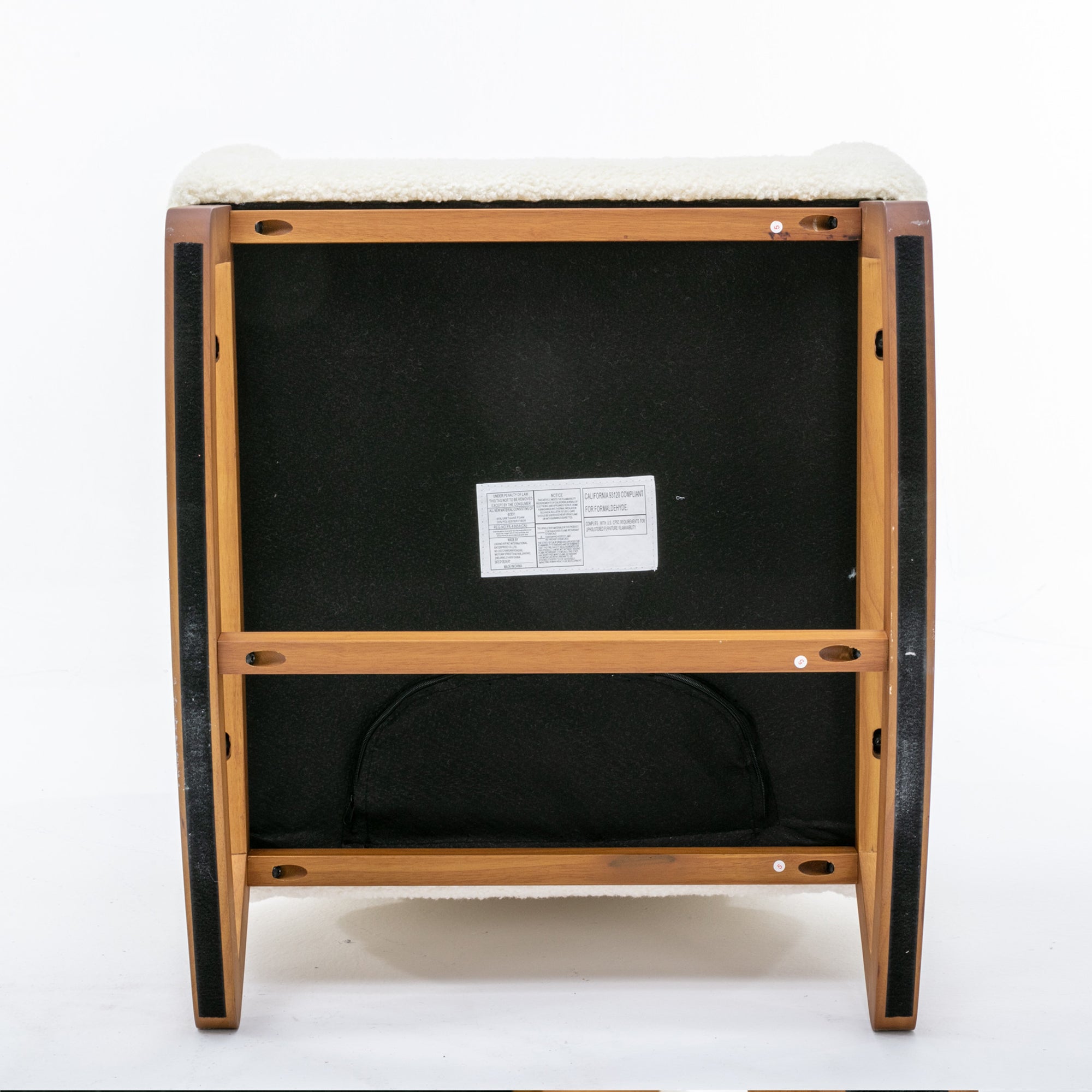 Logidon Fluwelen Witte Schommelstoel Mid Century Modern Gestoffeerd