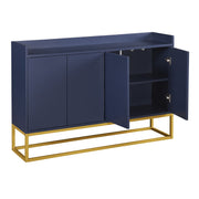 Logidon dressoir marineblauw 120x30x80 cm 4-deurs greeploos
