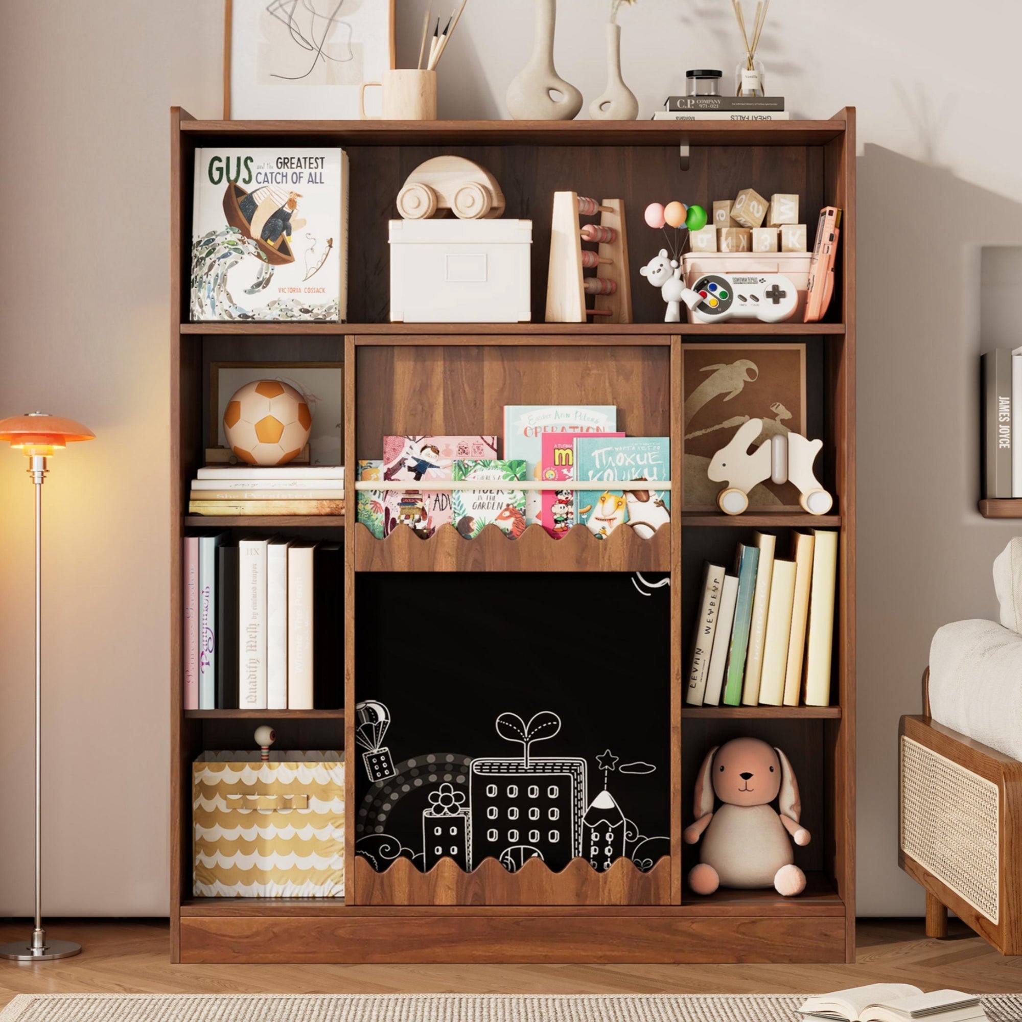 Logidon boekenkast met plank 120 x 38,5 x 151,5 cm walnoot