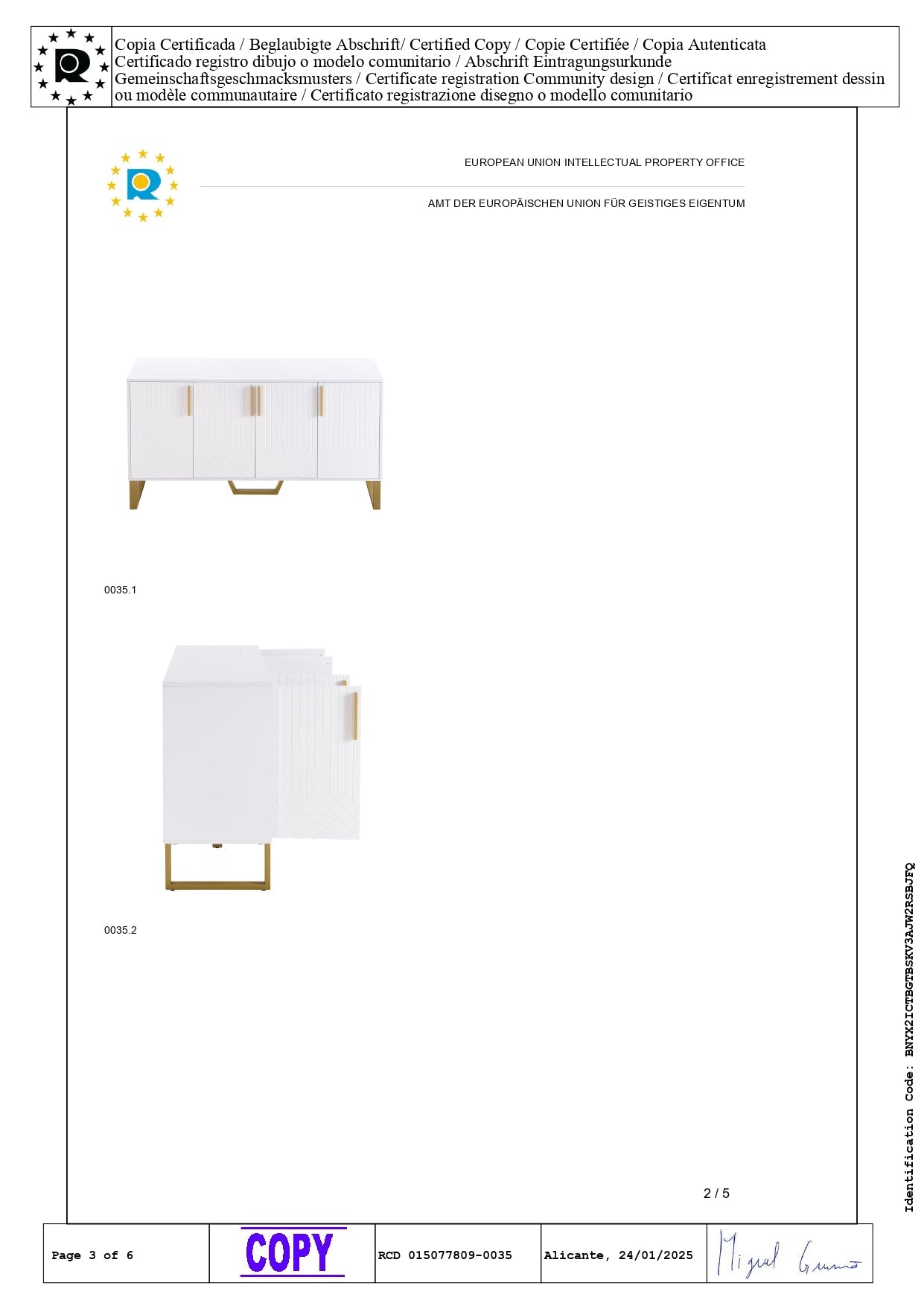 Logidon hoogglans dressoir wit 4 deuren geometrisch ontwerp 140x40x80
