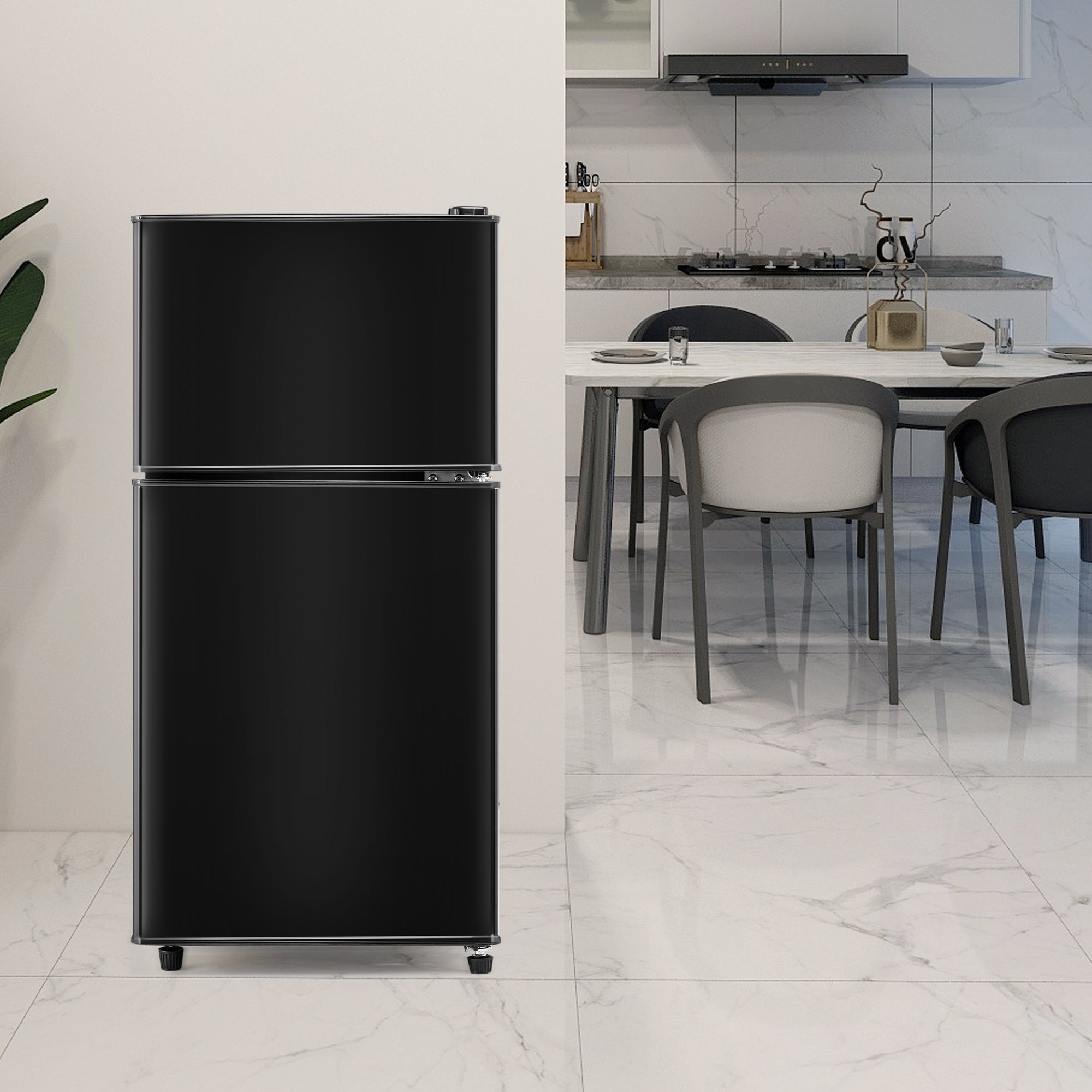 Logidon koel-vriescombinatie dubbele deur 86,8 cm hoog premium zwart