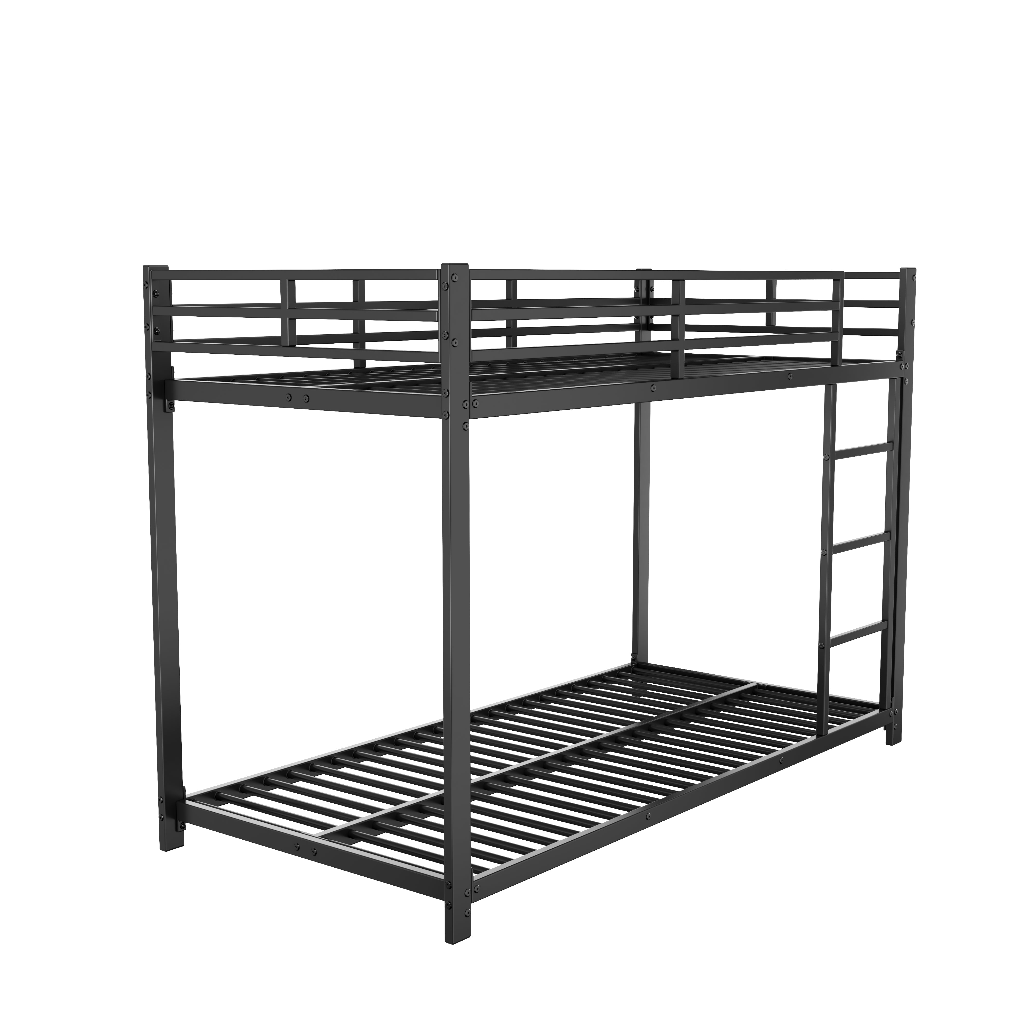 Logidon Bunk Bed Metal 90x200 Black Classic Shape Children's Bed