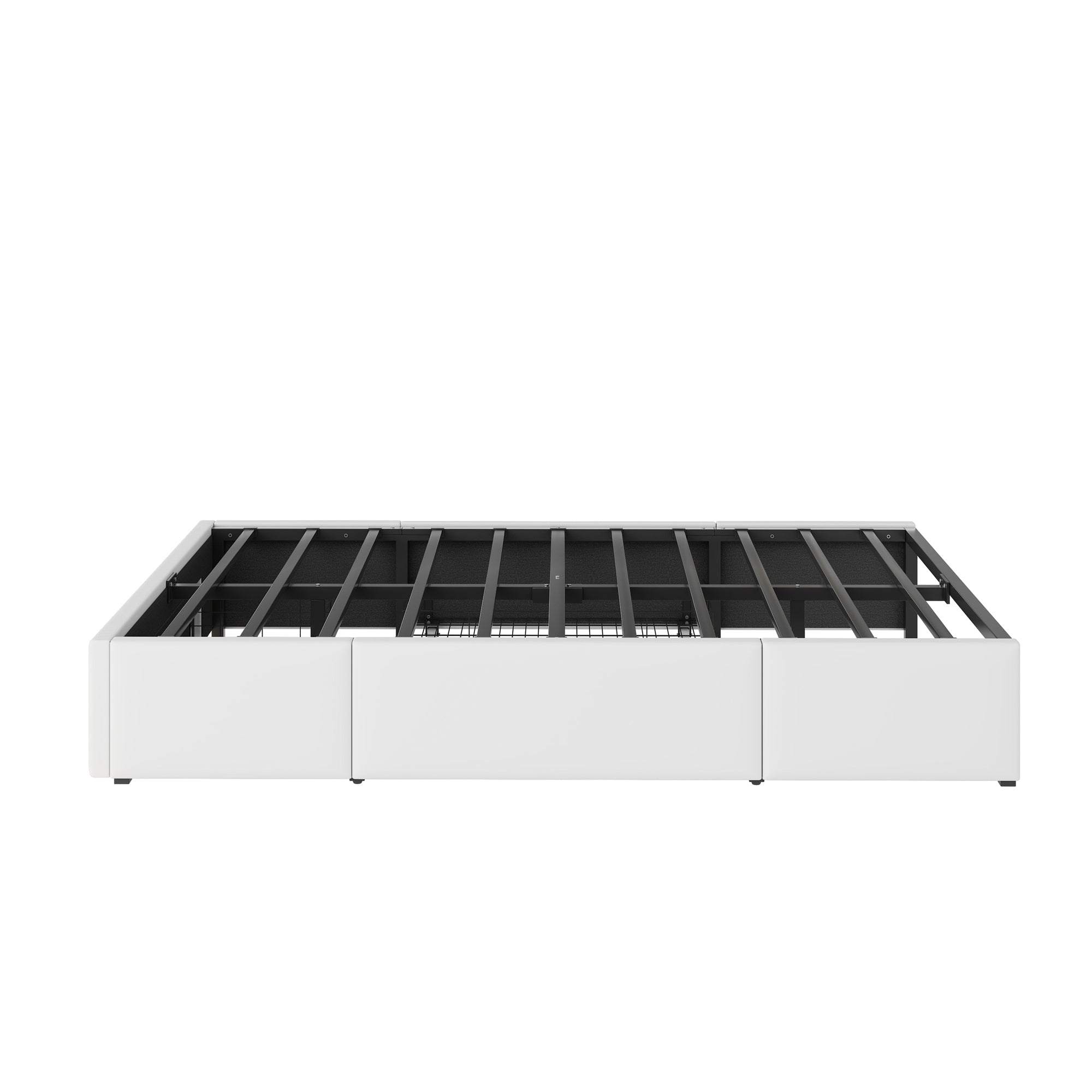 Logidon Bedframe 90x200 met lades PU-leer LED-verlichting Wit