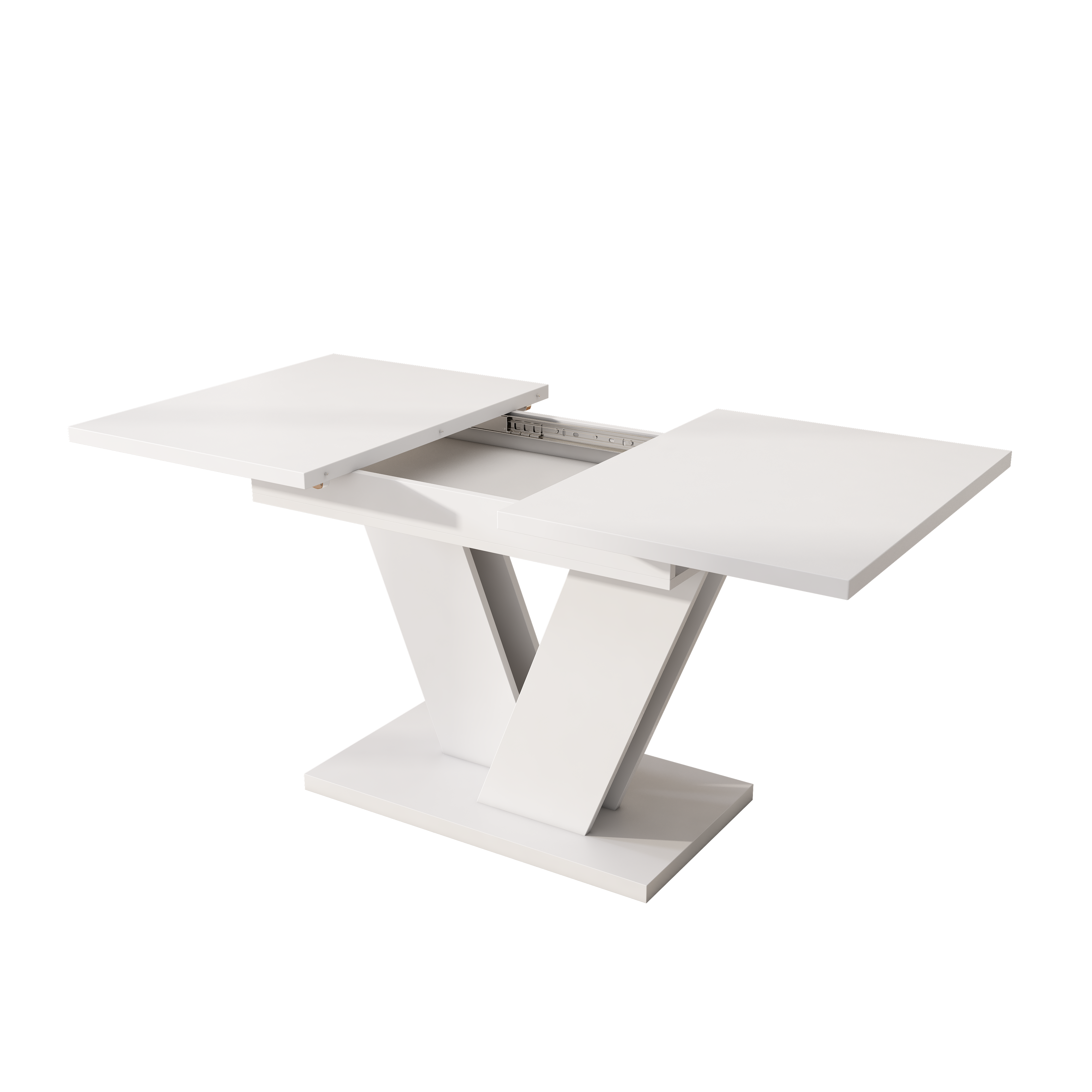 Logidon Uitschuifbare eettafel Wit MDF 160 80 Verdikt blad