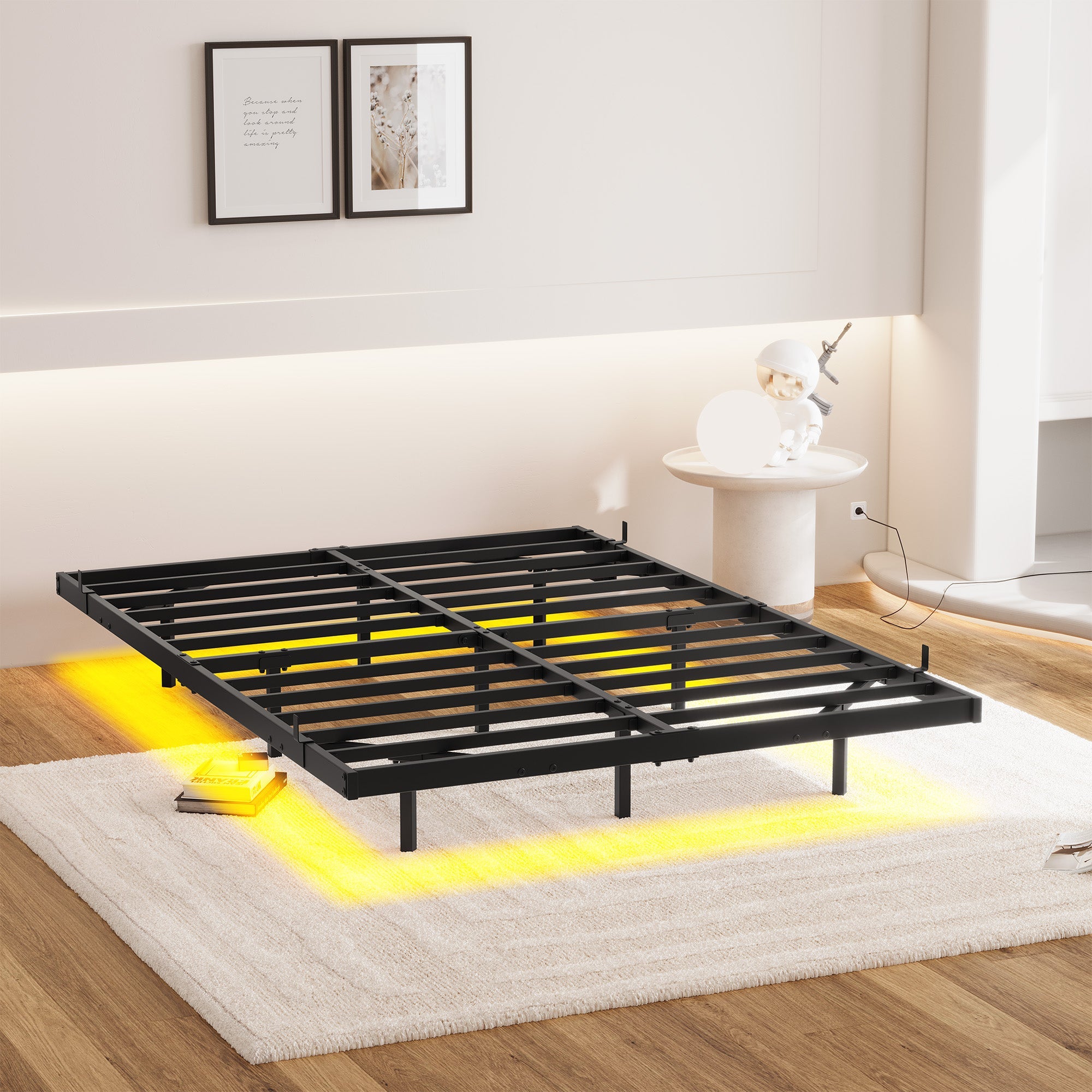 Logidon 120x200 zwevend bed metalen bedframe met LED-verlichting