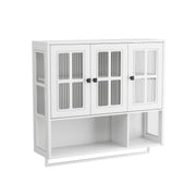 Logidon badkamerwandkast 3 deuren met glazen front en handdoekhouder wit