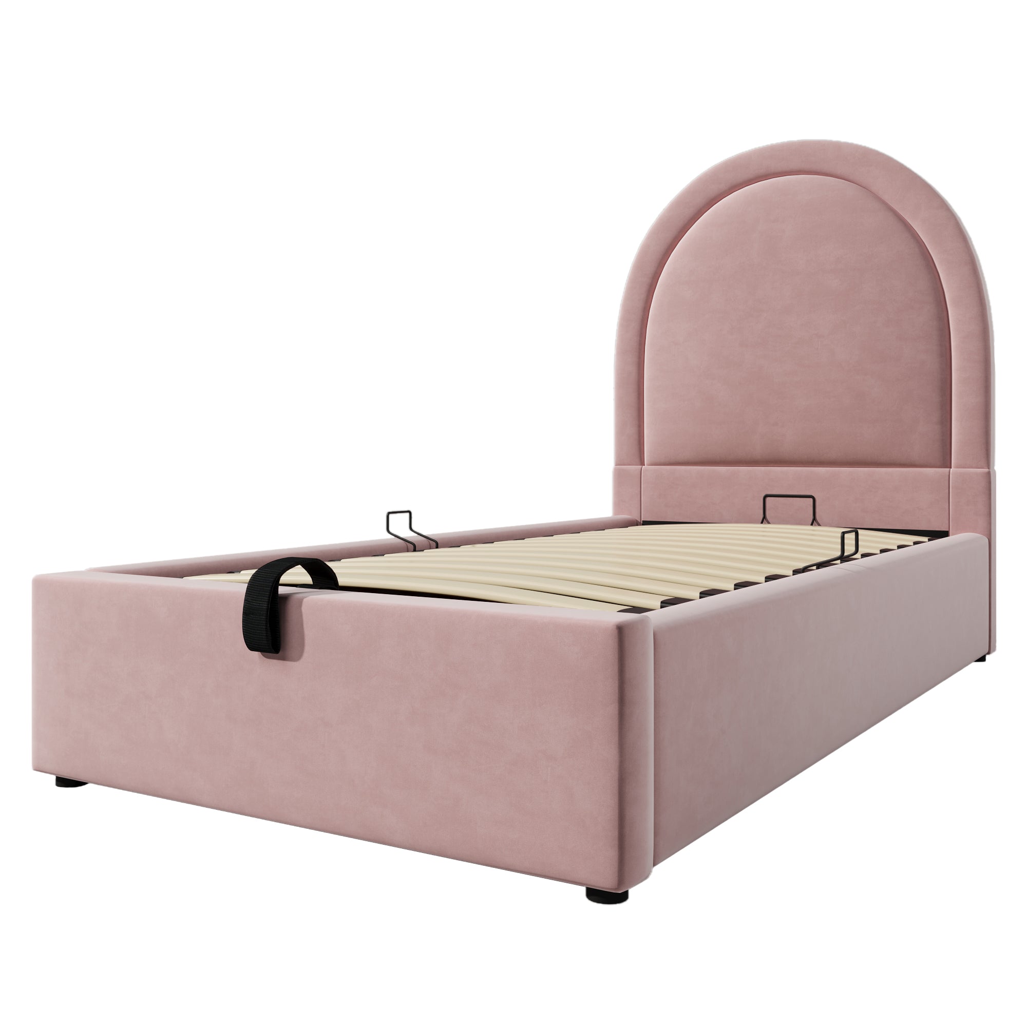 Logidon gestoffeerd bed kinderbed roze 90x200 cm met matras