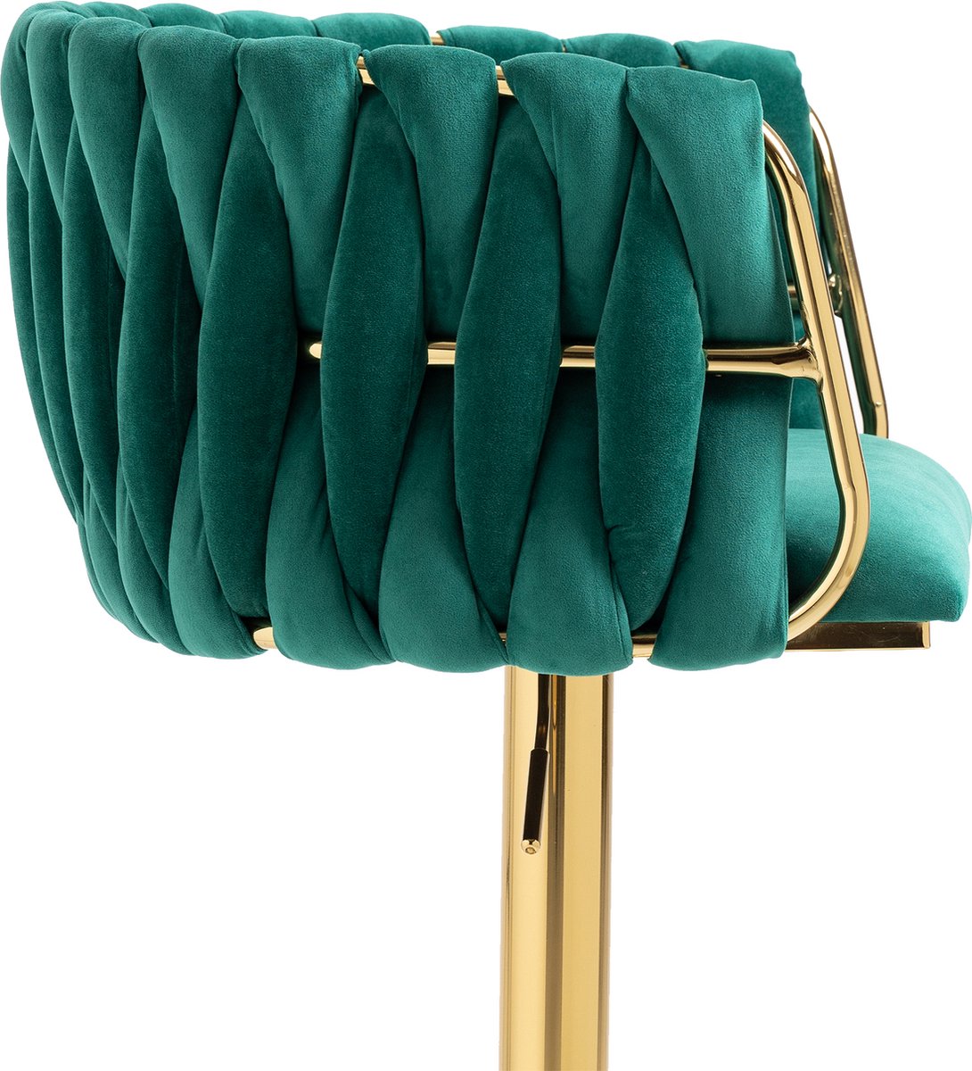 Merax Vintage Barkruk Set van 2 - Barkruk - Barstoel met Voetensteun en Rugleuning - Groen met Gouden afbeelding 11