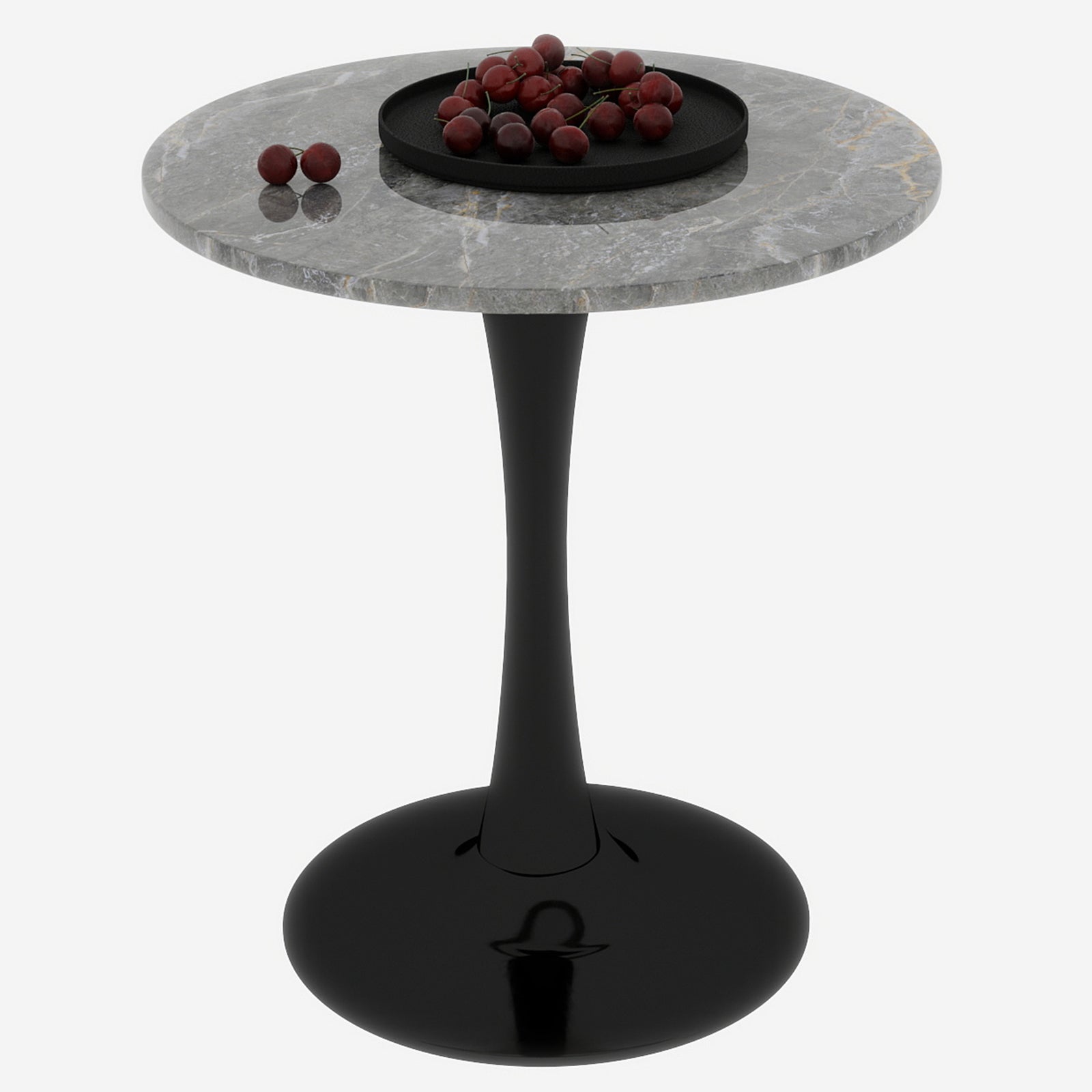 Logidon ronde salontafel marmerlook grijs 70 cm diameter tulpvoet