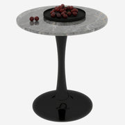 Logidon ronde salontafel marmerlook grijs 70 cm diameter tulpvoet
