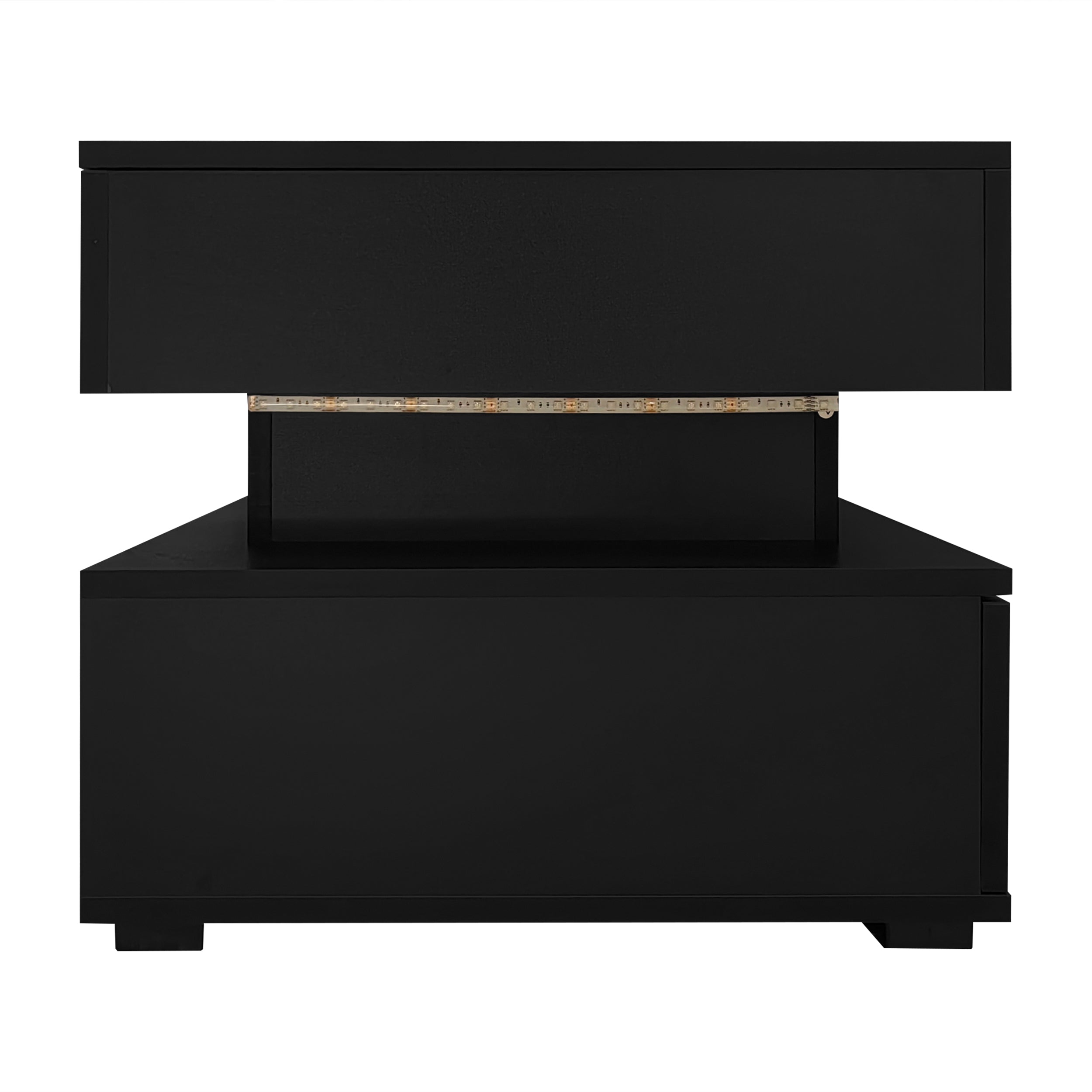 Logidon Verstelbare Salontafel 100x50x44 cm Zwart LED Verlichting