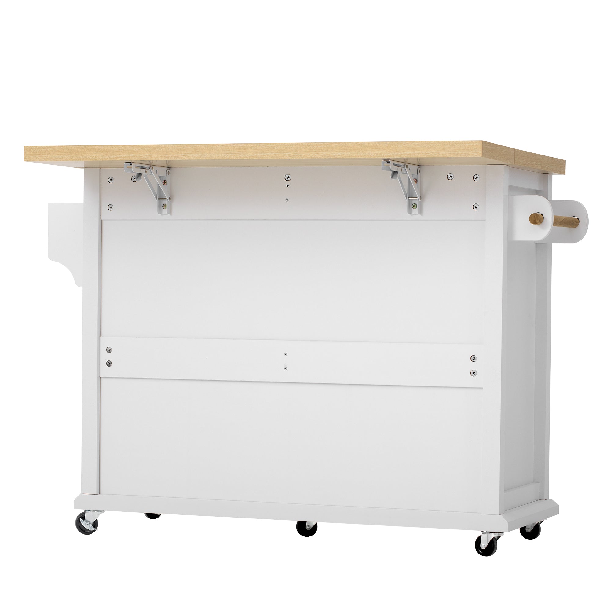 Logidon Mobiel Keukeneiland Wit met Uitschuifbare Eettafel en Laden