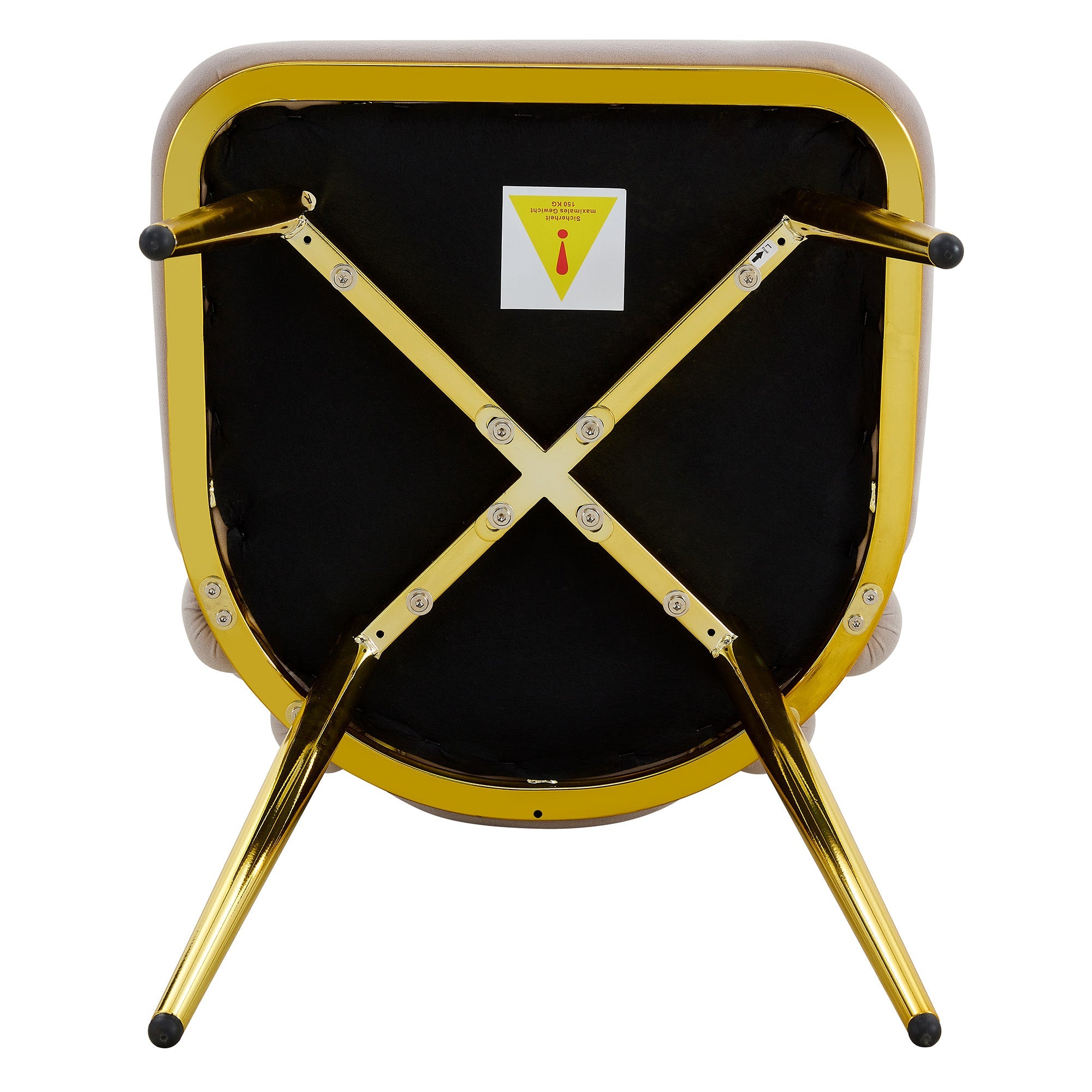 Logidon Set van 2 lichtgrijze fluwelen eetkamerstoelen met rugleuning met kogelketting